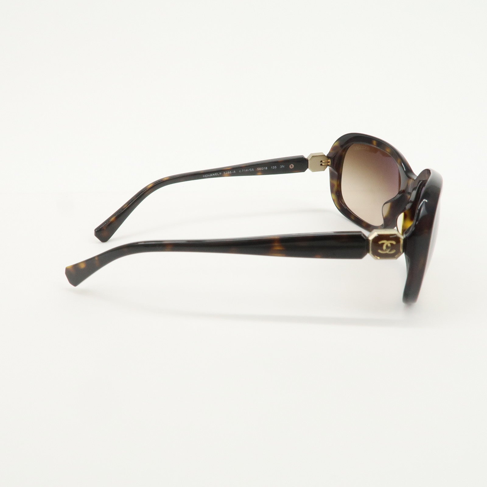 CHANEL Plastic Sunglasses Brown 5286-A c.714/S5 56□18 135 3N