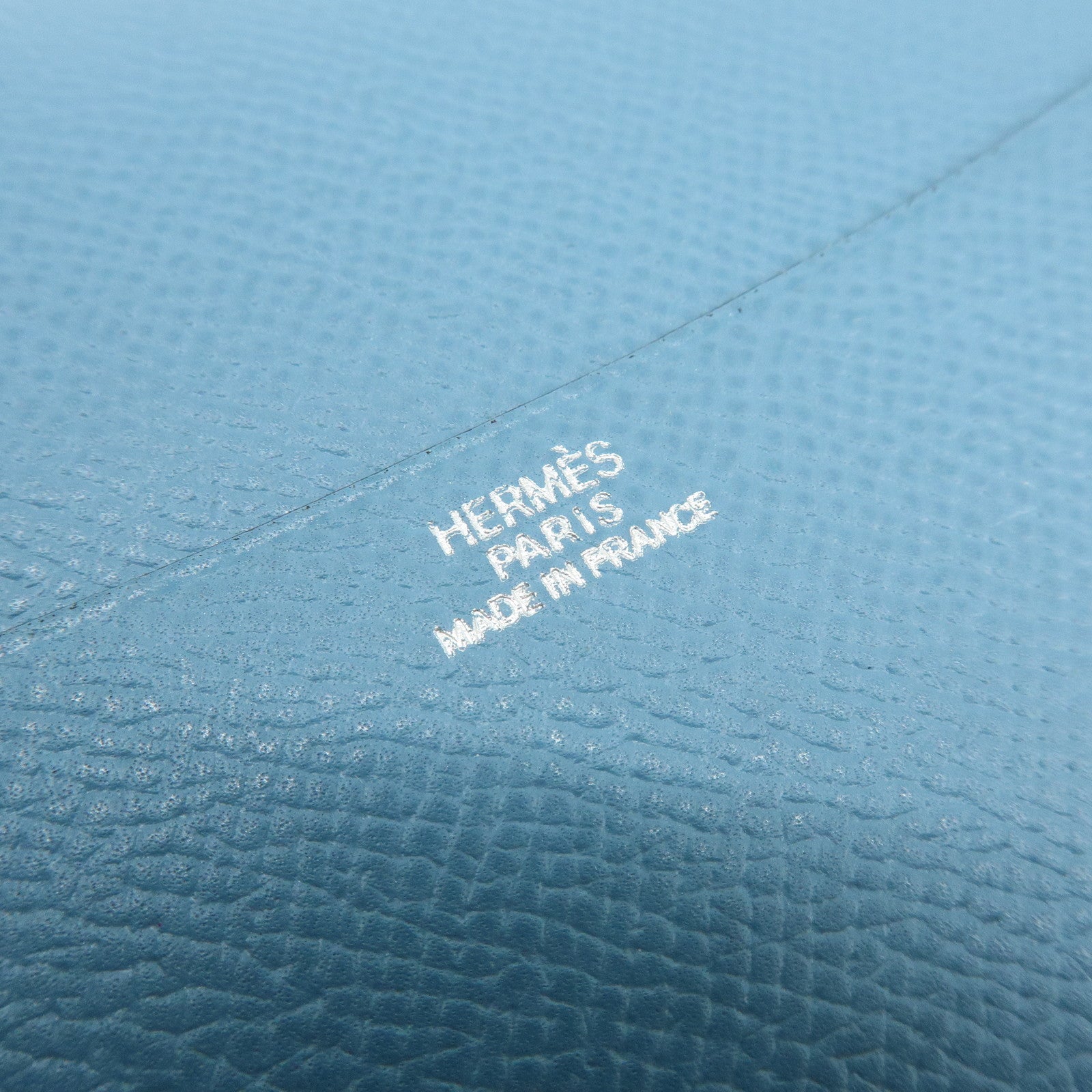 HERMES Globe Trotter Veau Epsom Planner Cover □H Stamped Blue Jean