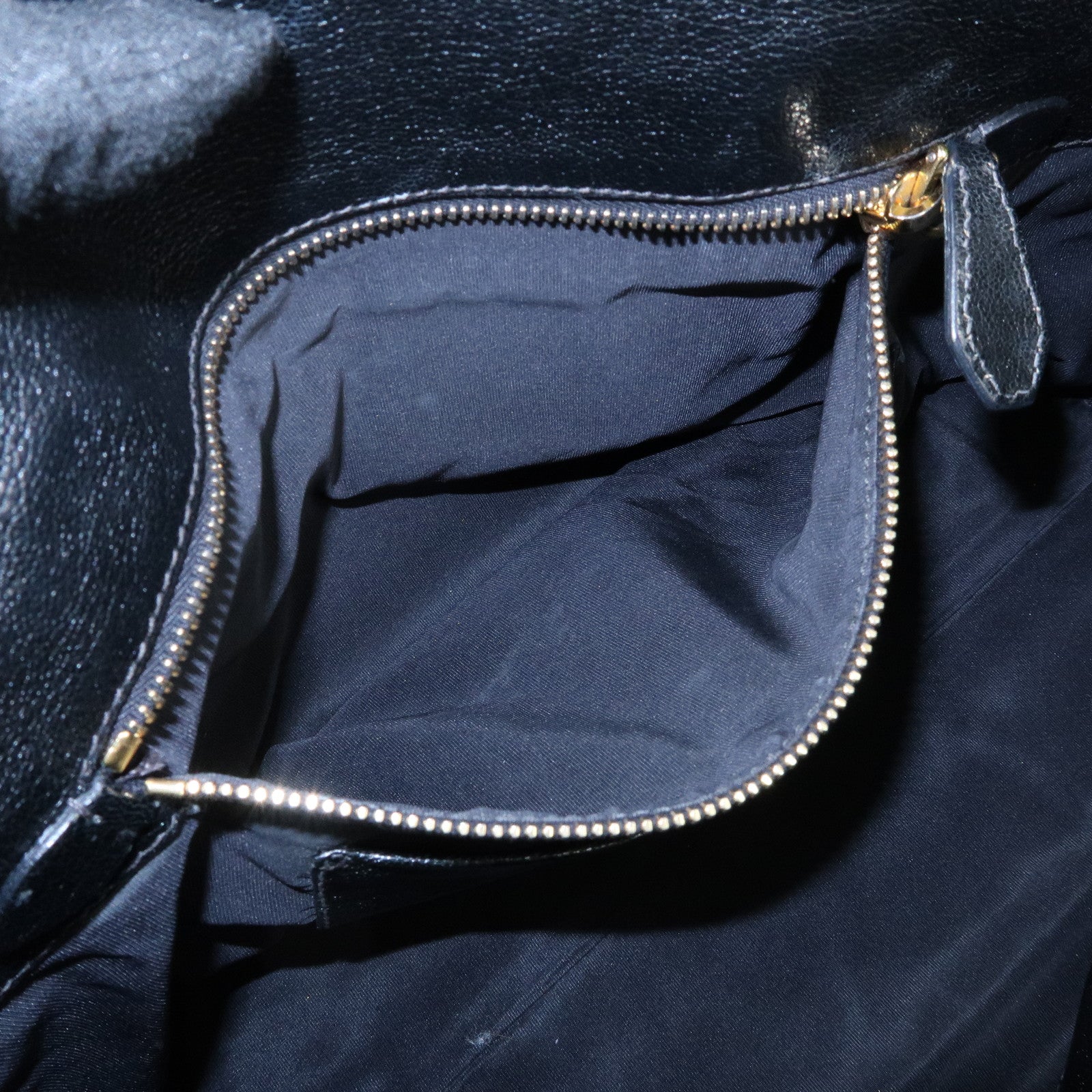 MIU MIU Madras Leather 2WAY Bag Hand Bag Shoulder Bag Black RN1016