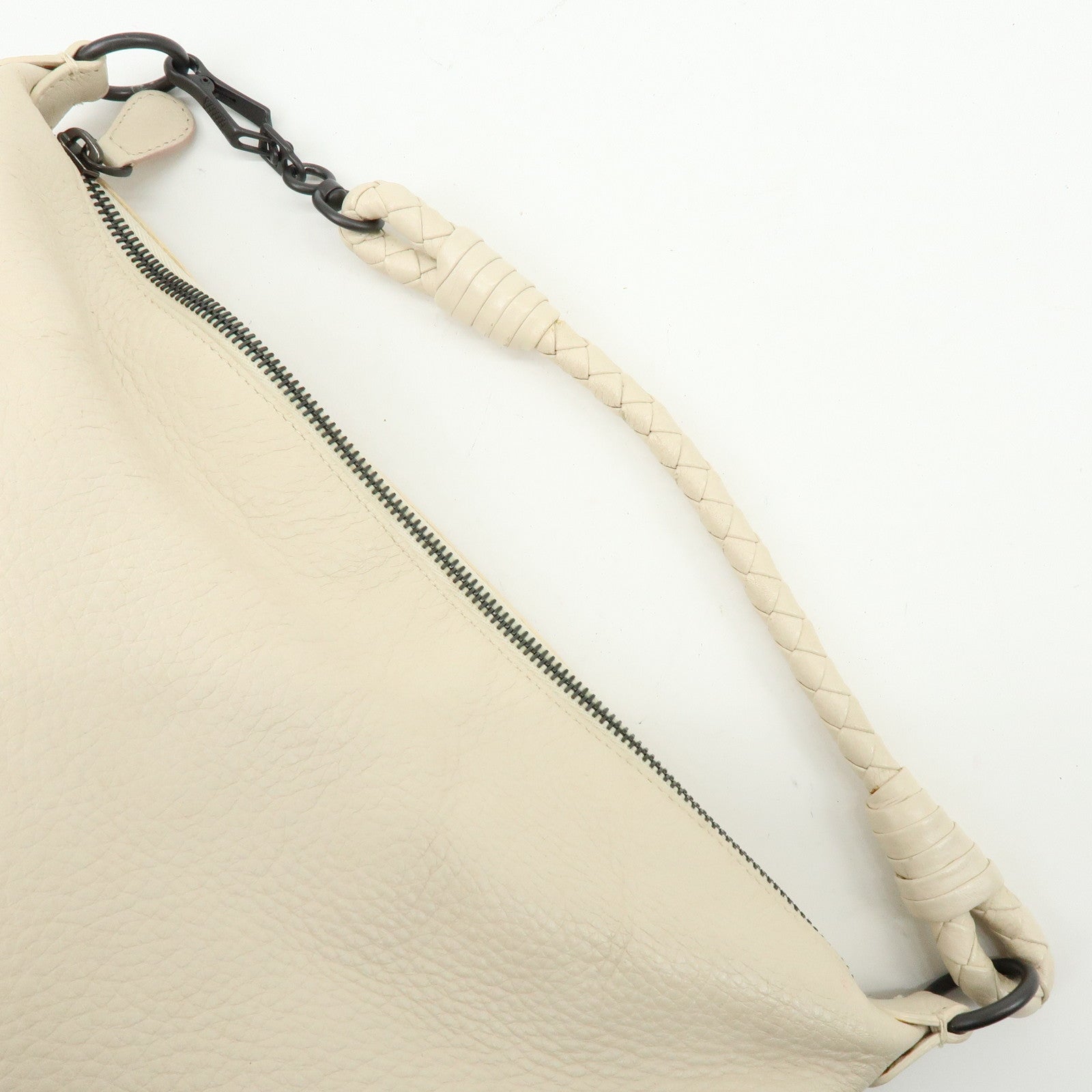 BOTTEGA VENETA Leather Shoulder Bag Hand Bag Ivory