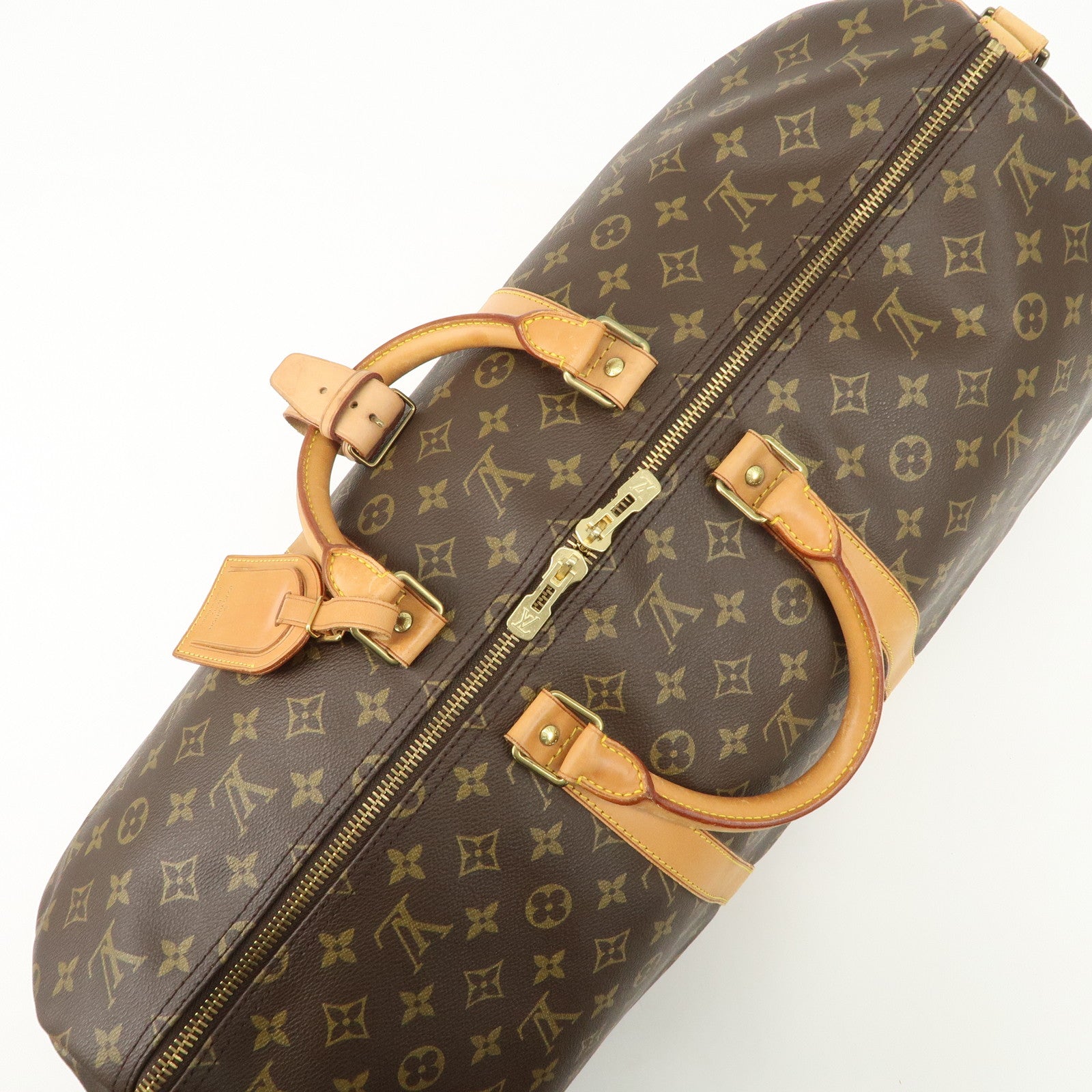 Louis Vuitton Keep All Bandouliere 55 Boston Bag Brown M56714