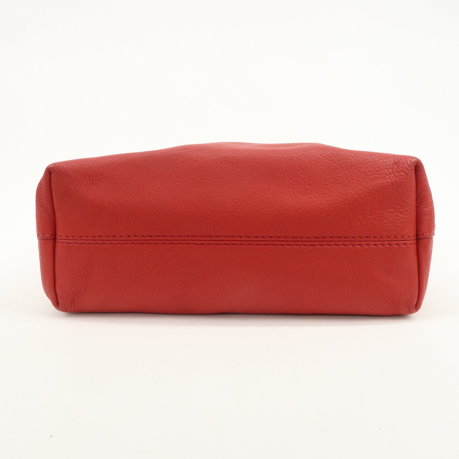 PRADA Vitello Daino Leather 2Way Tote Bag Shoulder Bag Red BR4617