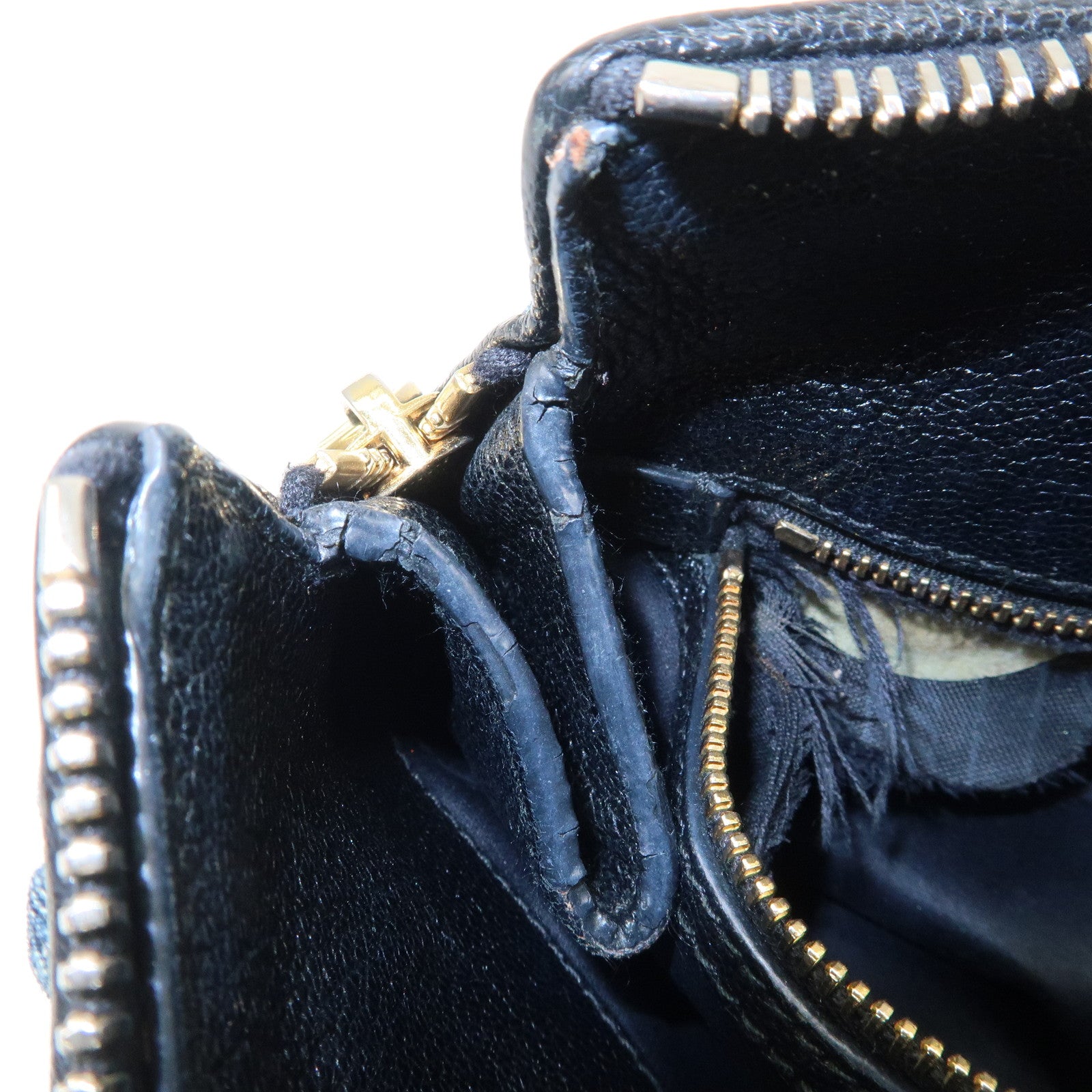 MIUMIU Matelasse Leather Denim 2Way Bag Black Indigo Blue 5BA003 Used