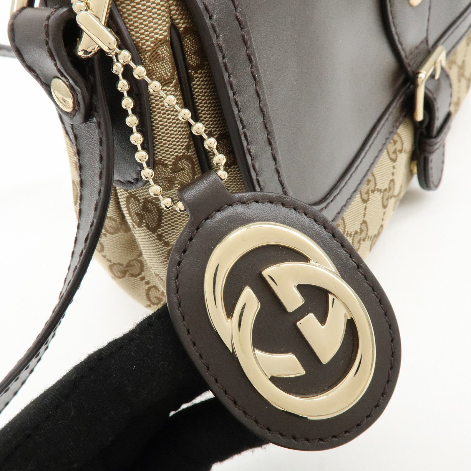GUCCI Sukey Interlocking G GG Canvas Leather Shoulder Bag 308452