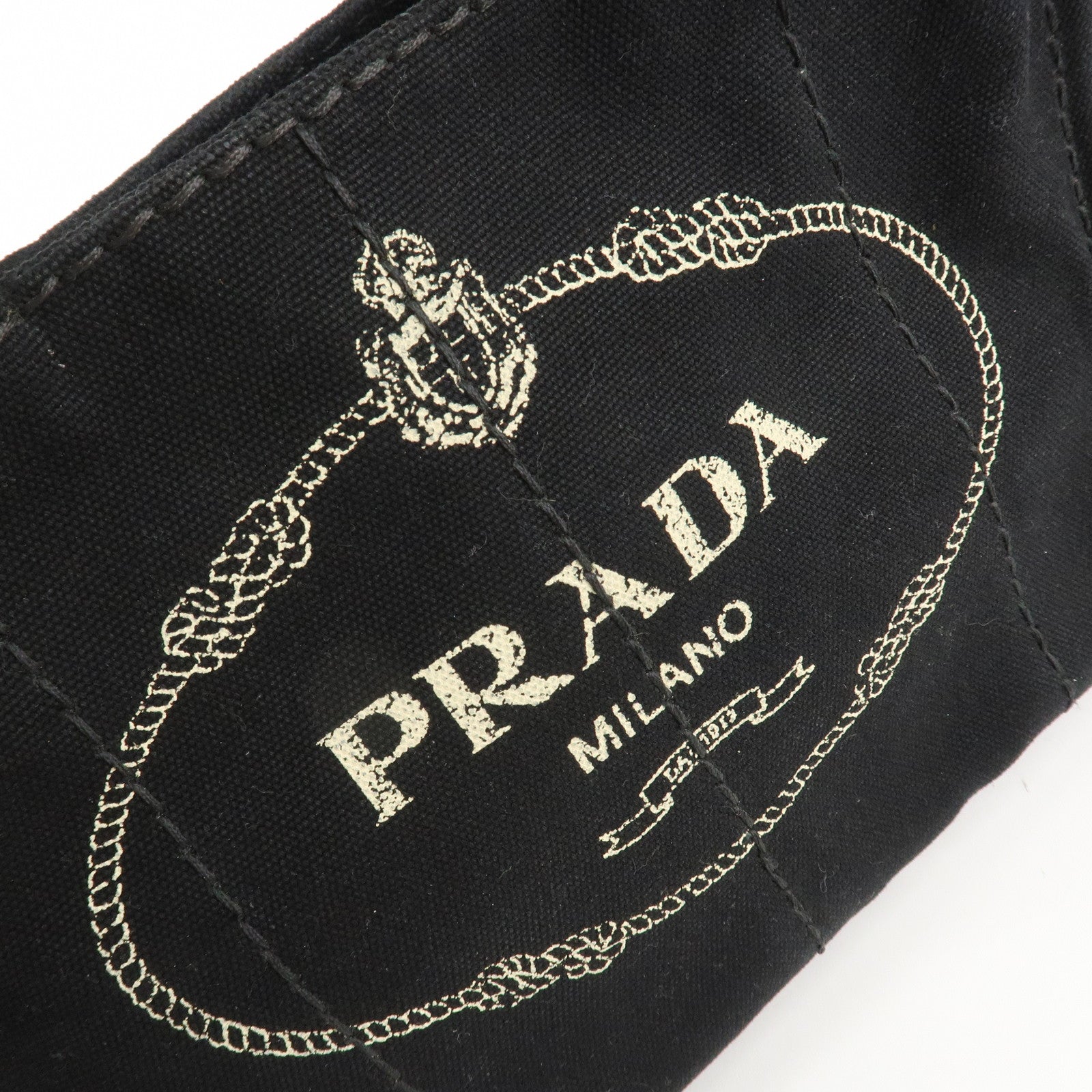 PRADA Canapa Mini Canvas 2Way Bag Hand Bag Shoulder Bag Black 1BG439 Used