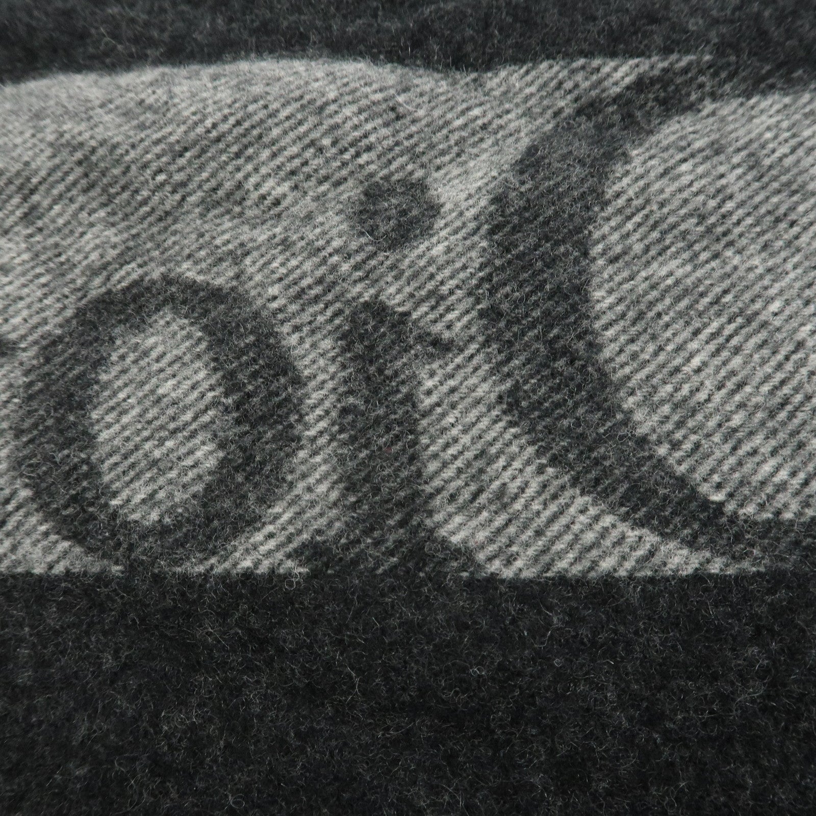 Christian Dior Logo Wool Cashmere Scarf Black Gray