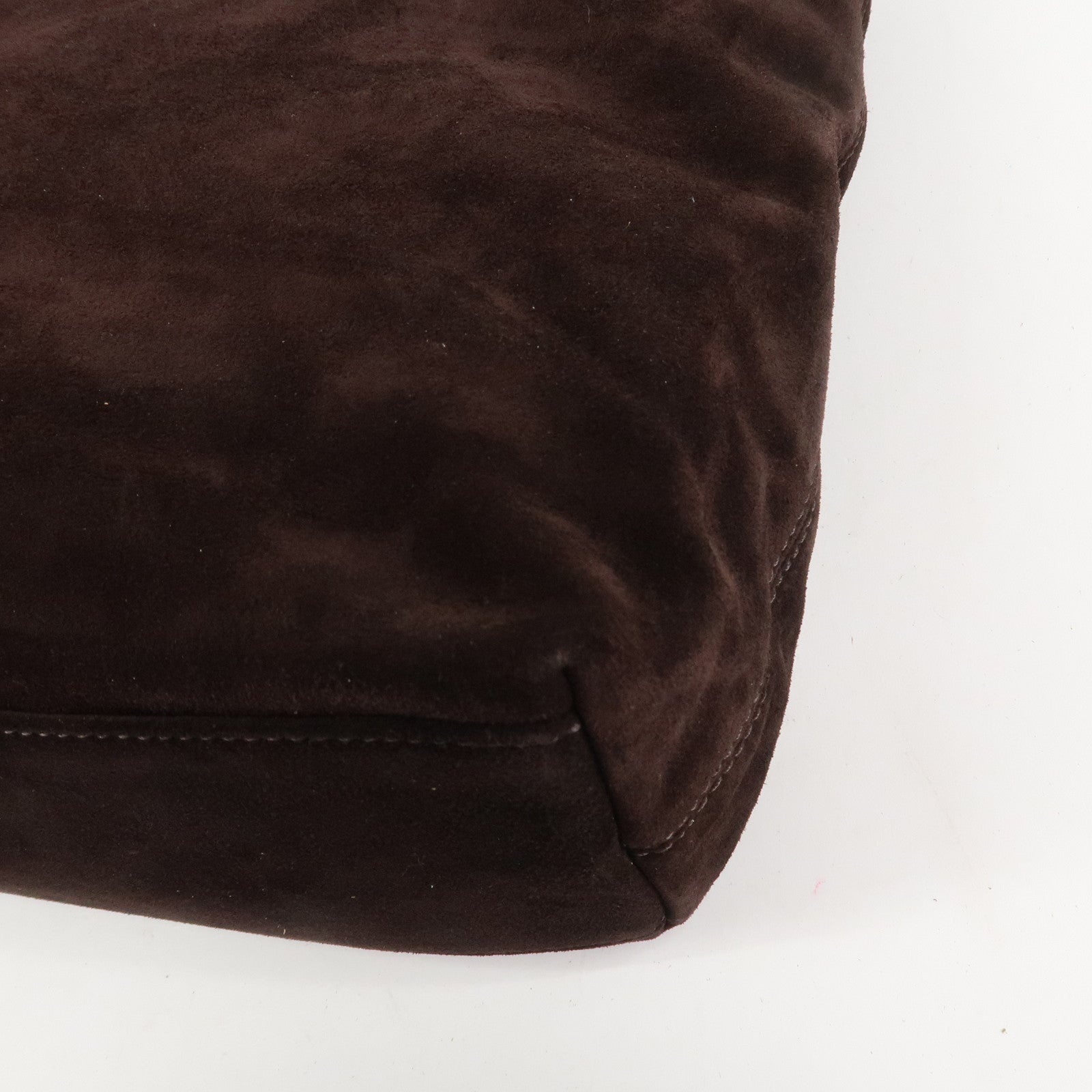 CHANEL COCO Mark Suede Tote Bag Shoulder Bag Brown