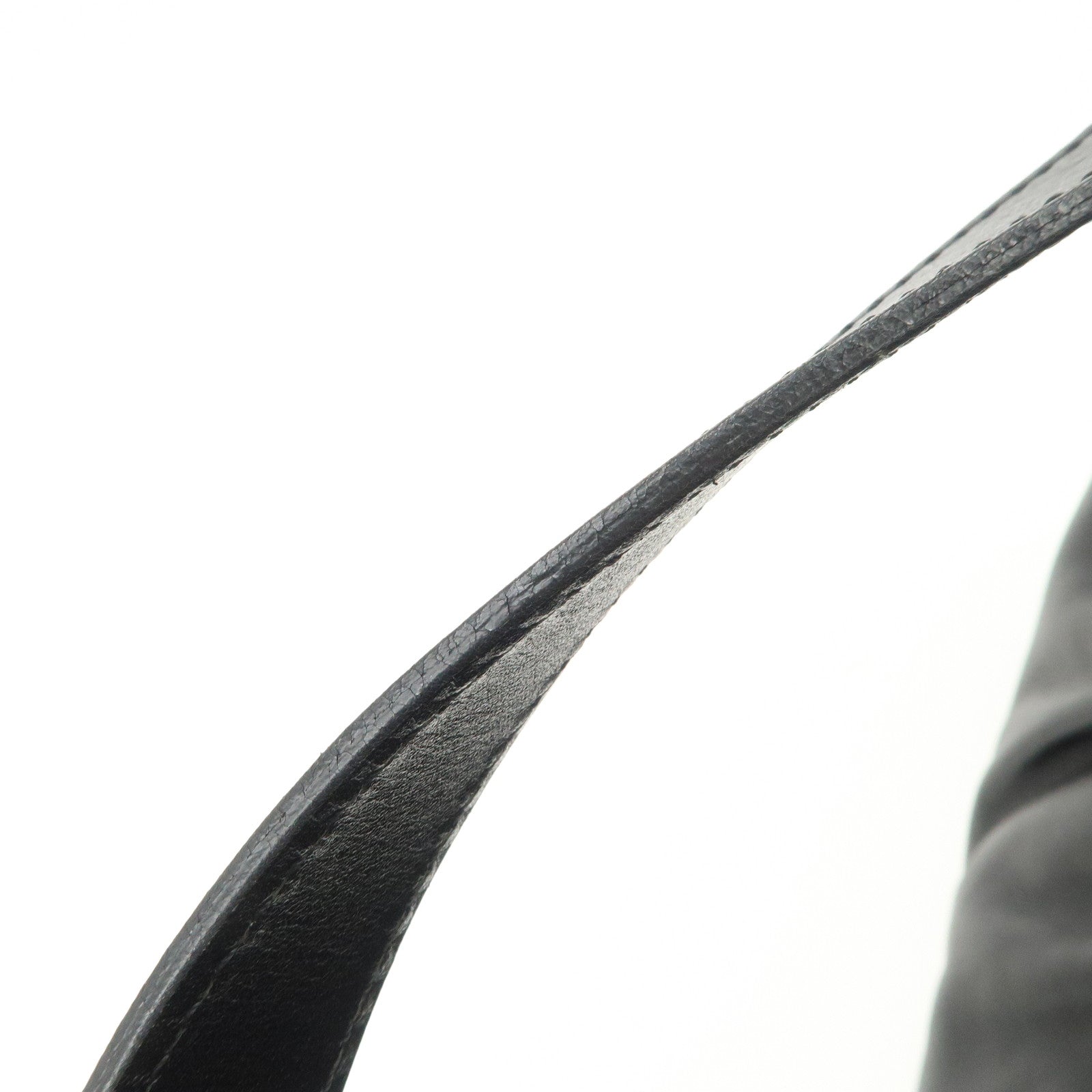 FENDI Leather Shoulder Bag Hand Bag Black Gold Hardware 8BR344 Used