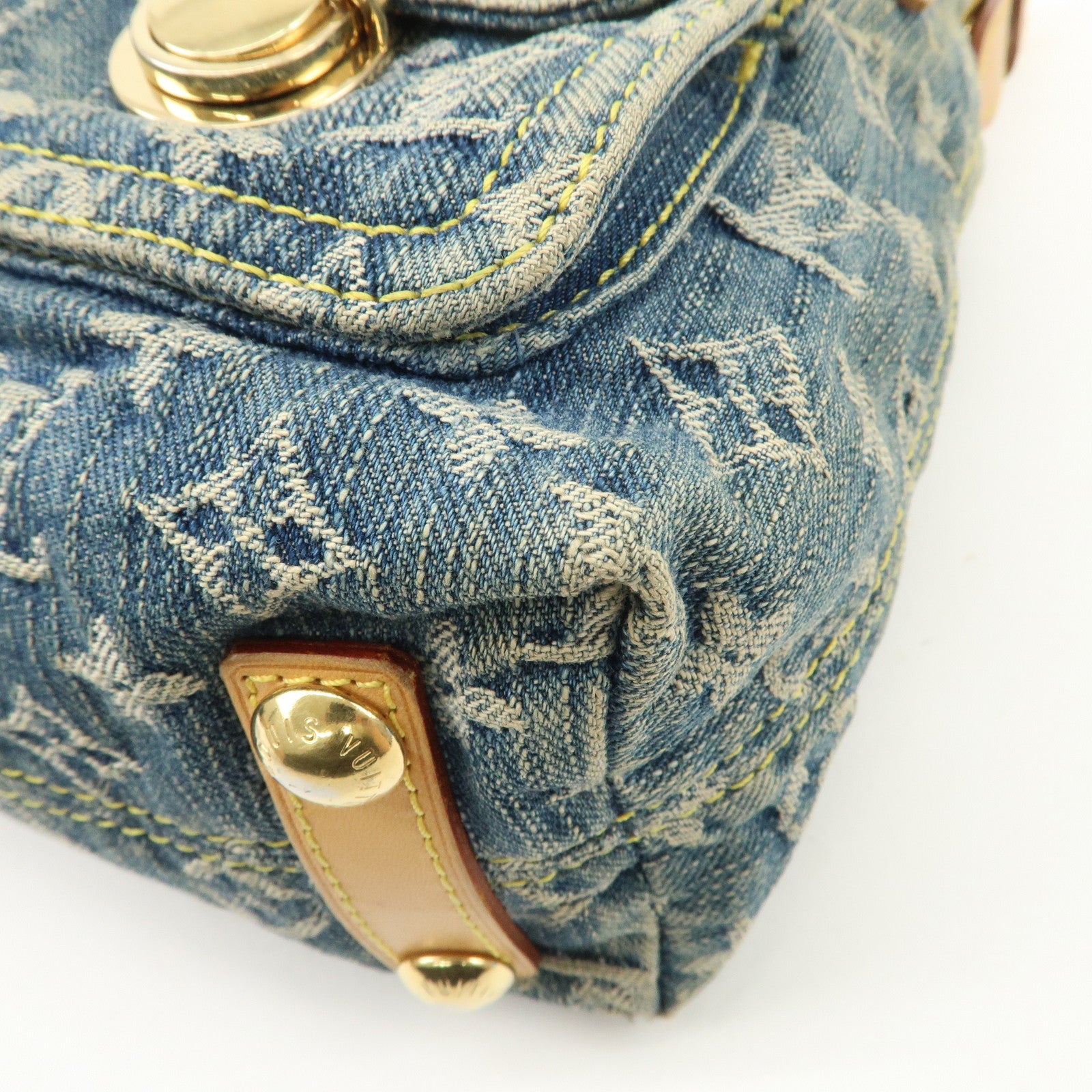 Louis Vuitton Monogram Denim Baggy PM 2Way Bag Shoulder Bag M95049 Used