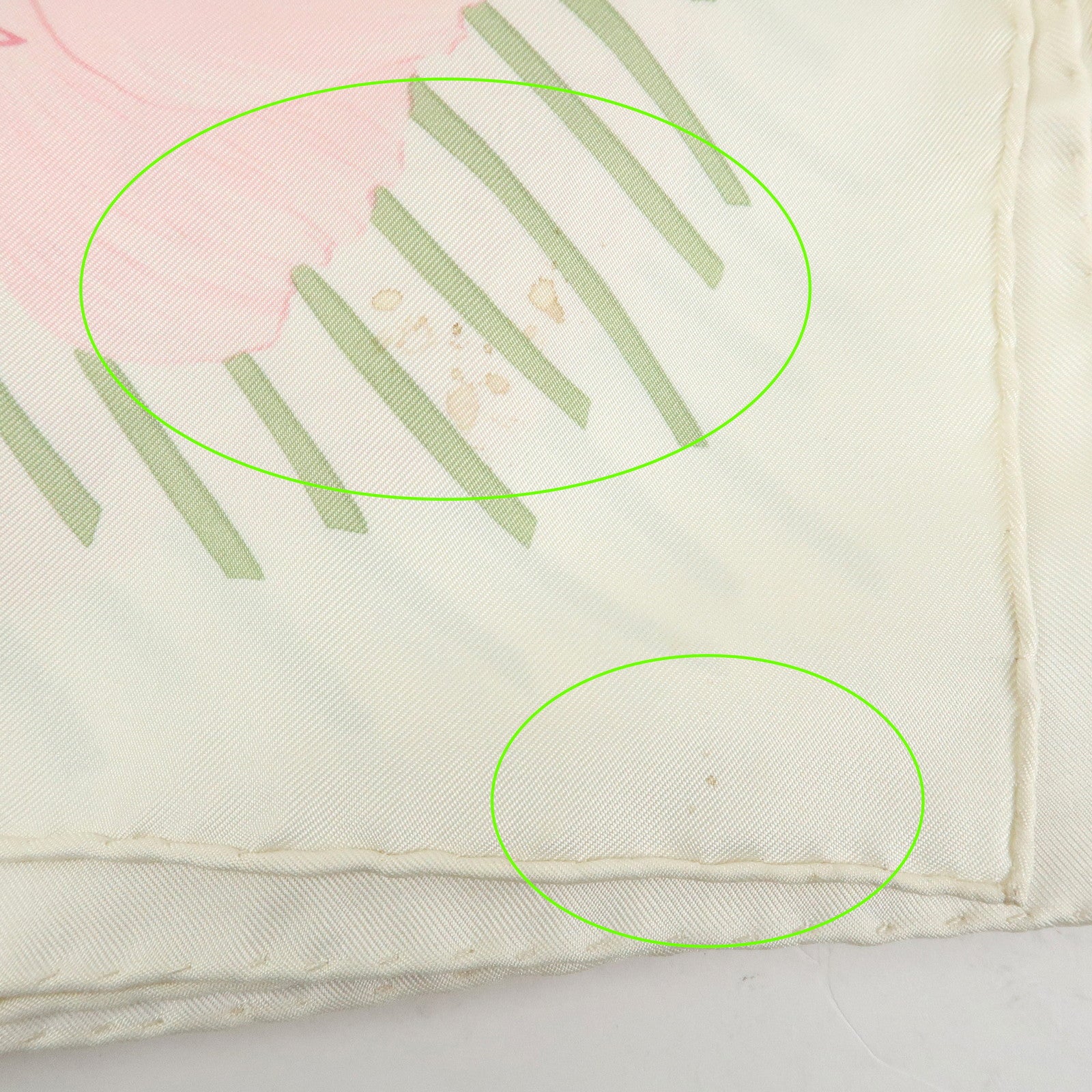 HERMES Carre 90 Silk 100% Scarf Les Pivoines Pink Light Green