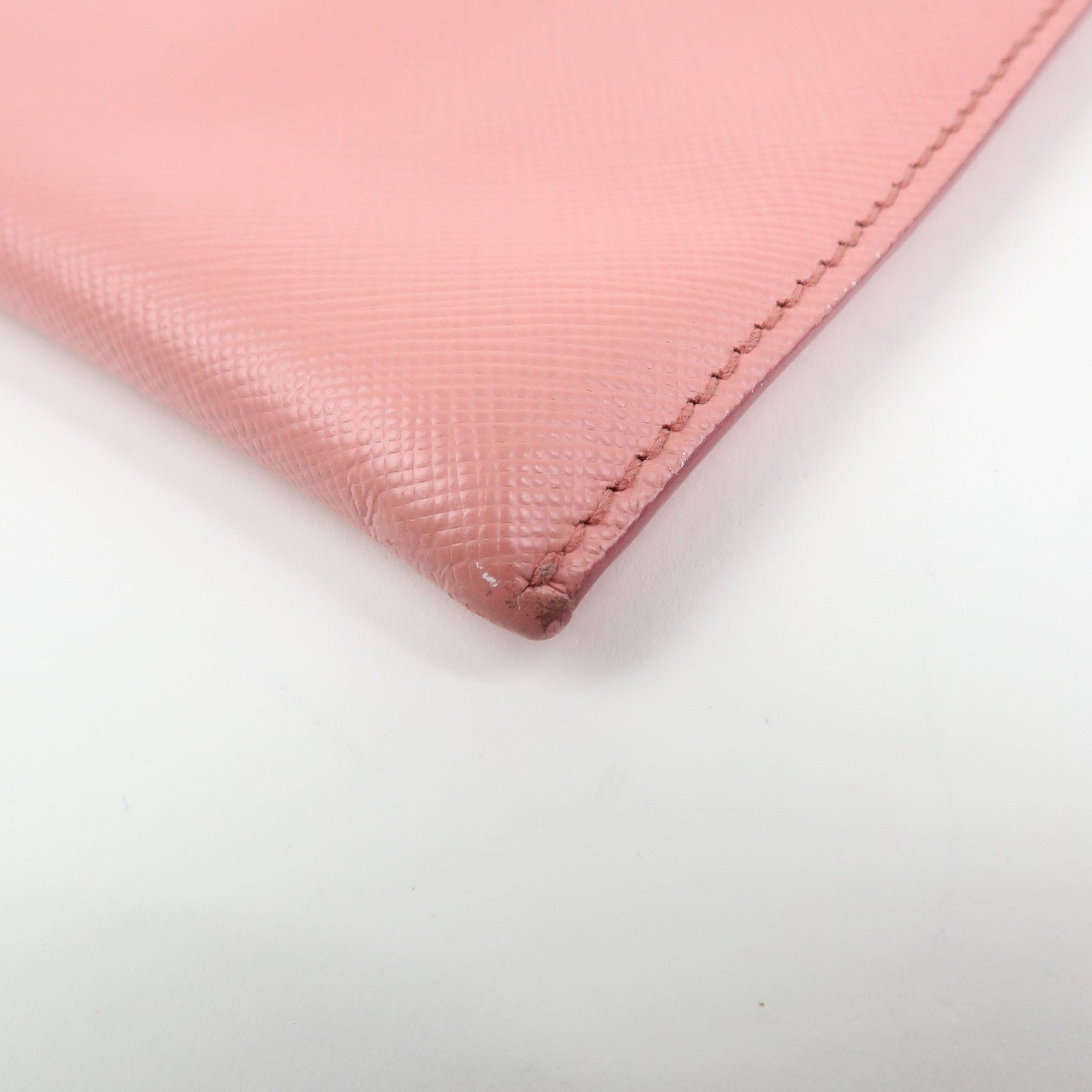 PRADA Saffiano Leather 2Way Bag Clutch Bag Shoulder Bag Pink