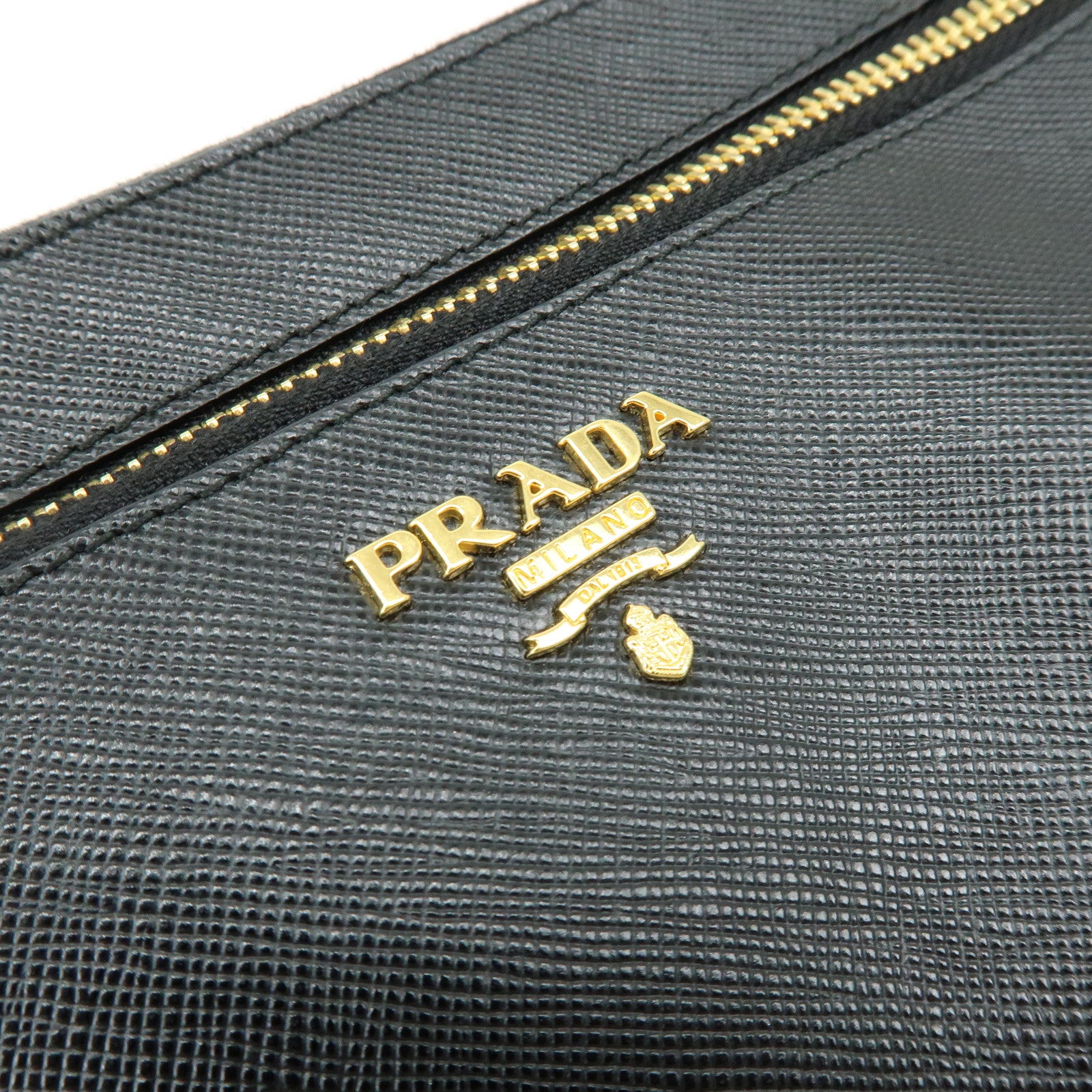 PRADA Saffiano Leather Shoulder Bag Crossbody Bag Black 1M1187