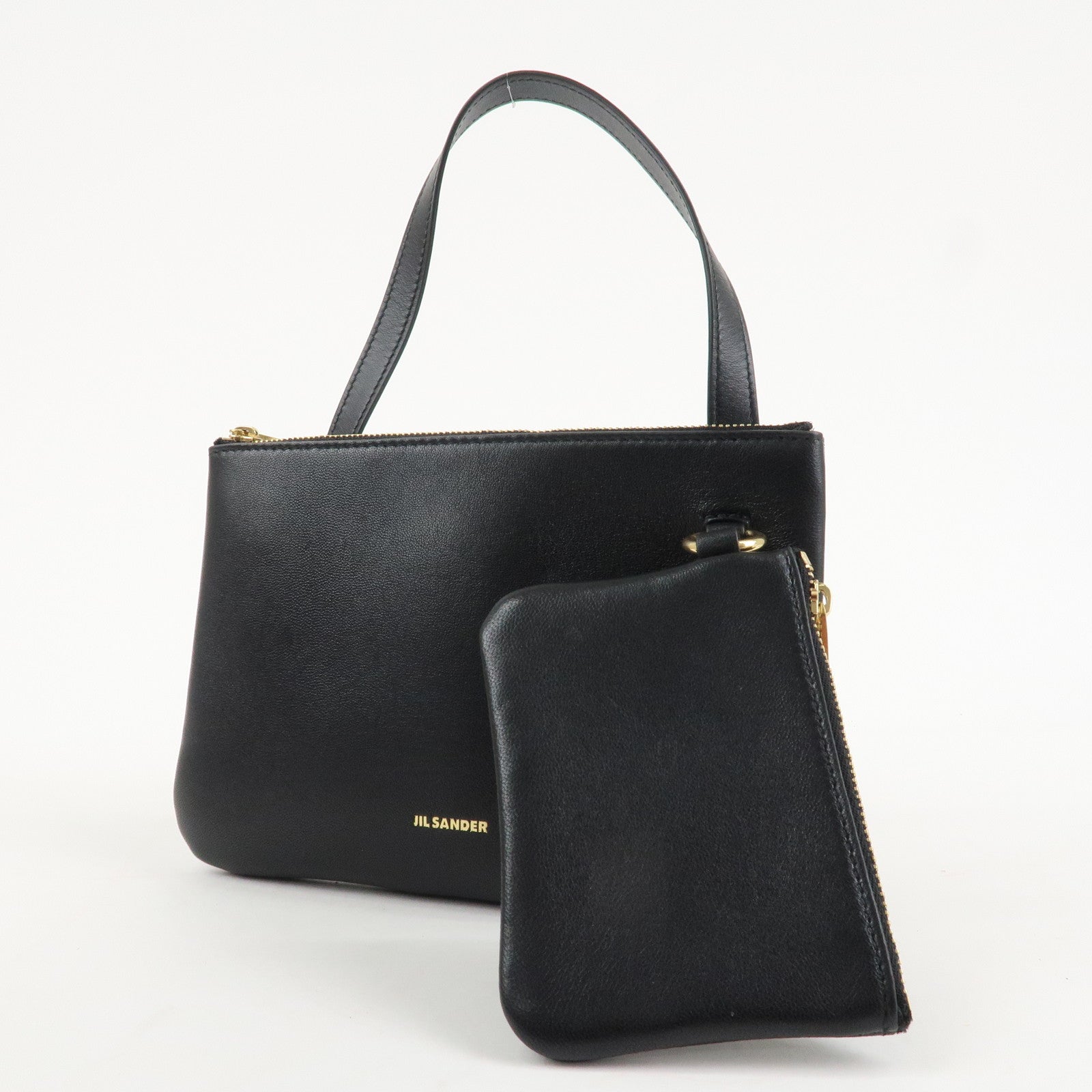 JIL SANDER Leather 2Way Shoulder Hand Bag Black J08WG0009P Used