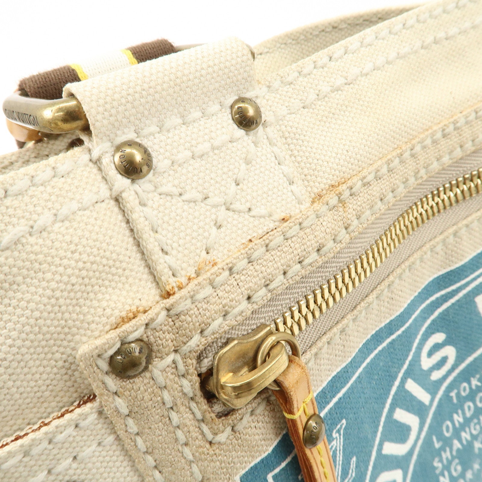 Louis Vuitton Cruise Line Globe Shopper MM Shoulder Bag M95114 Used