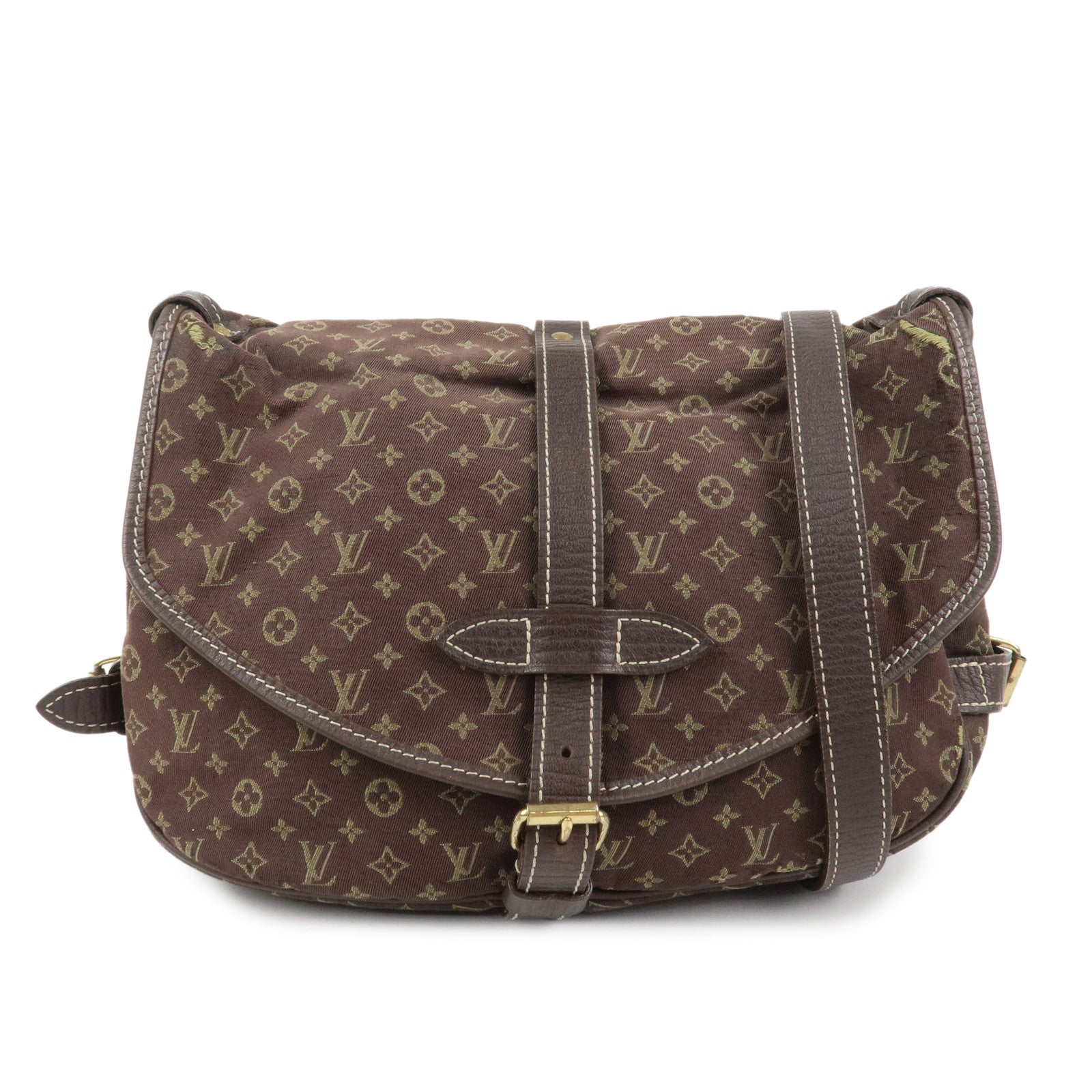 Louis Vuitton Monogram Mini Lin Saumur 30 Shoulder Bag Ebene M95227
