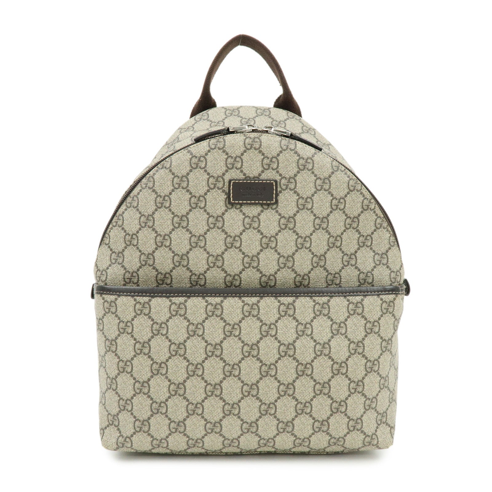 GUCCI Childrens GG Supreme Leather Backpack Beige Brown 271327