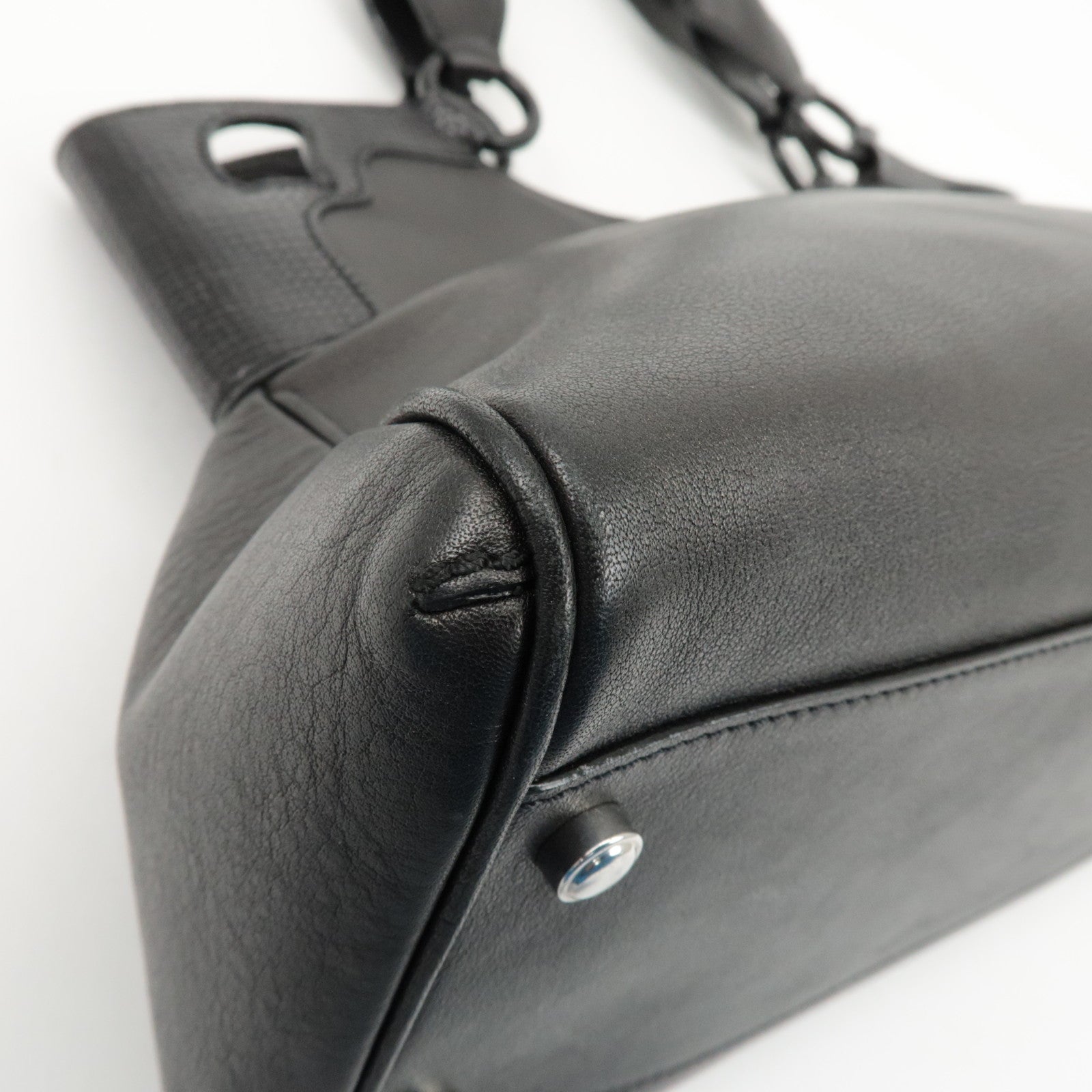 Cartier Must Line Leather Marcello Hand Bag Black Used