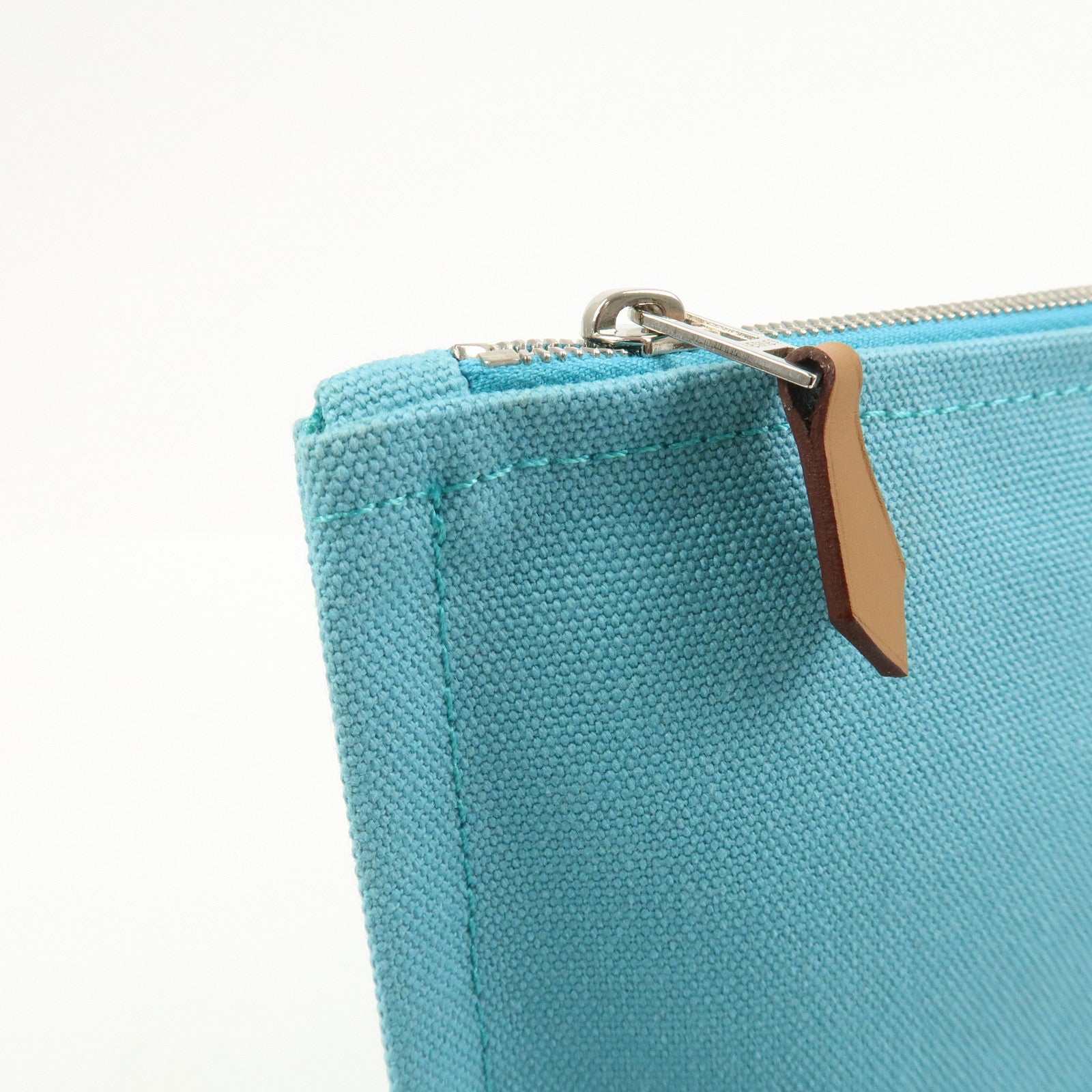 HERMES Bain Yachting Pouch GM Canvas Cosmetic Pouch Blue