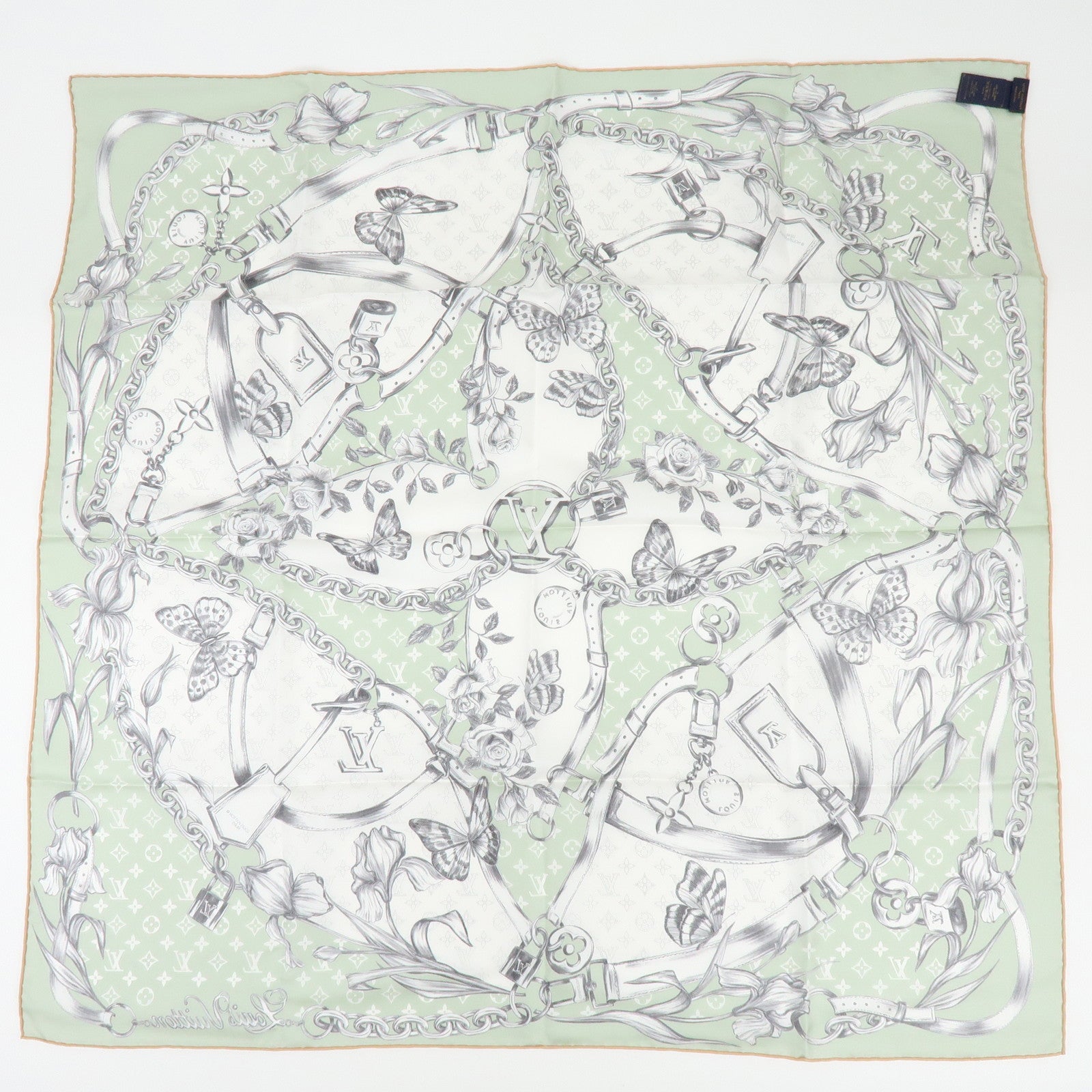 Louis Vuitton Blooming Monogram Carre 90 Silk 100% Scarf M96872