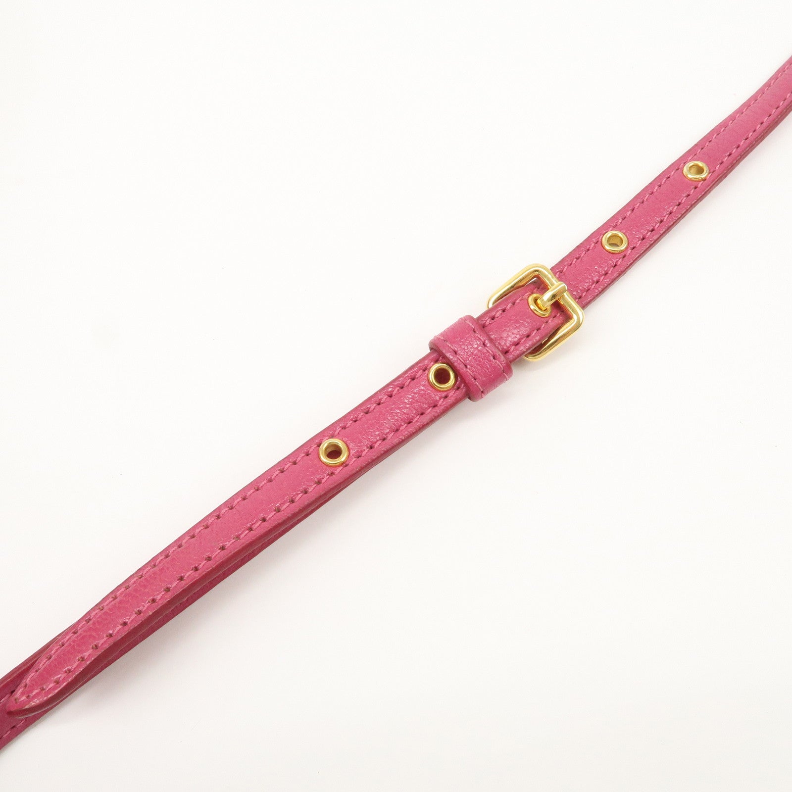 MIU MIU Leather Shoulder Bag Crossbody Bag Pink Used