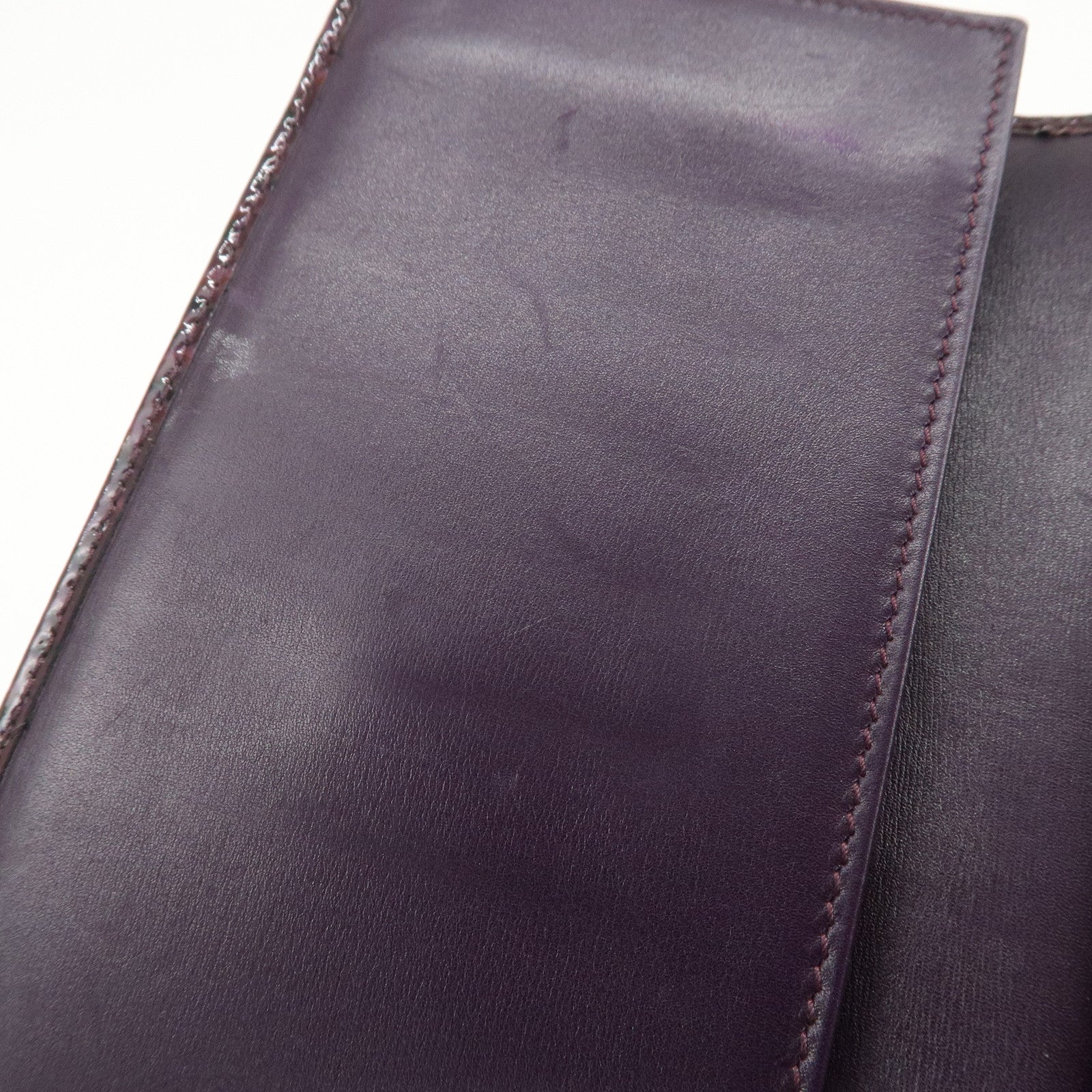 GUCCI New Jackie Logo Patent Leather Long Flap Wallet Purple 141430