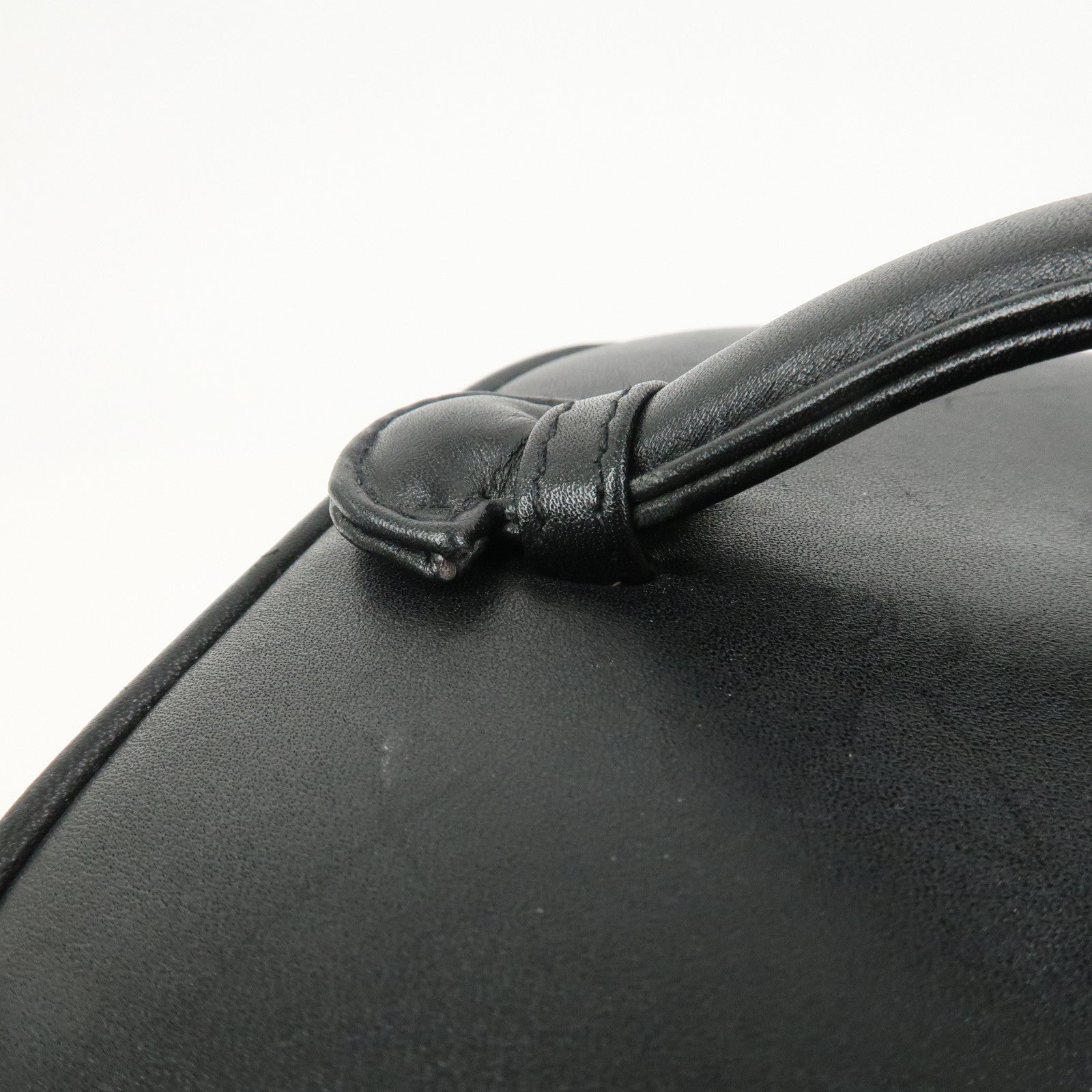 CHANEL Bicolore Lamb Skin Vanity Bag Hand Bag Makeup Bag A01619
