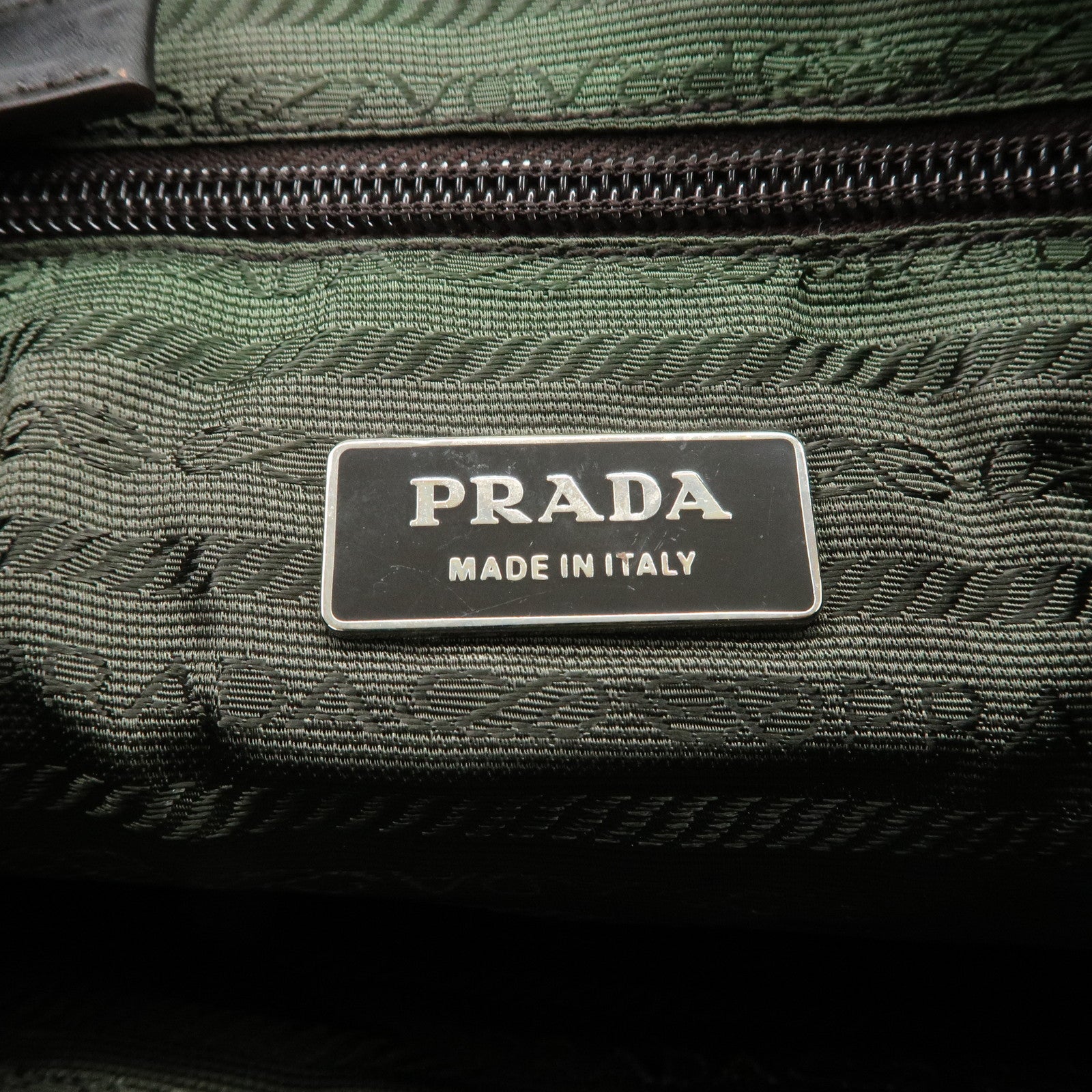 PRADA Triangle Logo Tweed Leather Tote Bag Purple Beige B11261 Used
