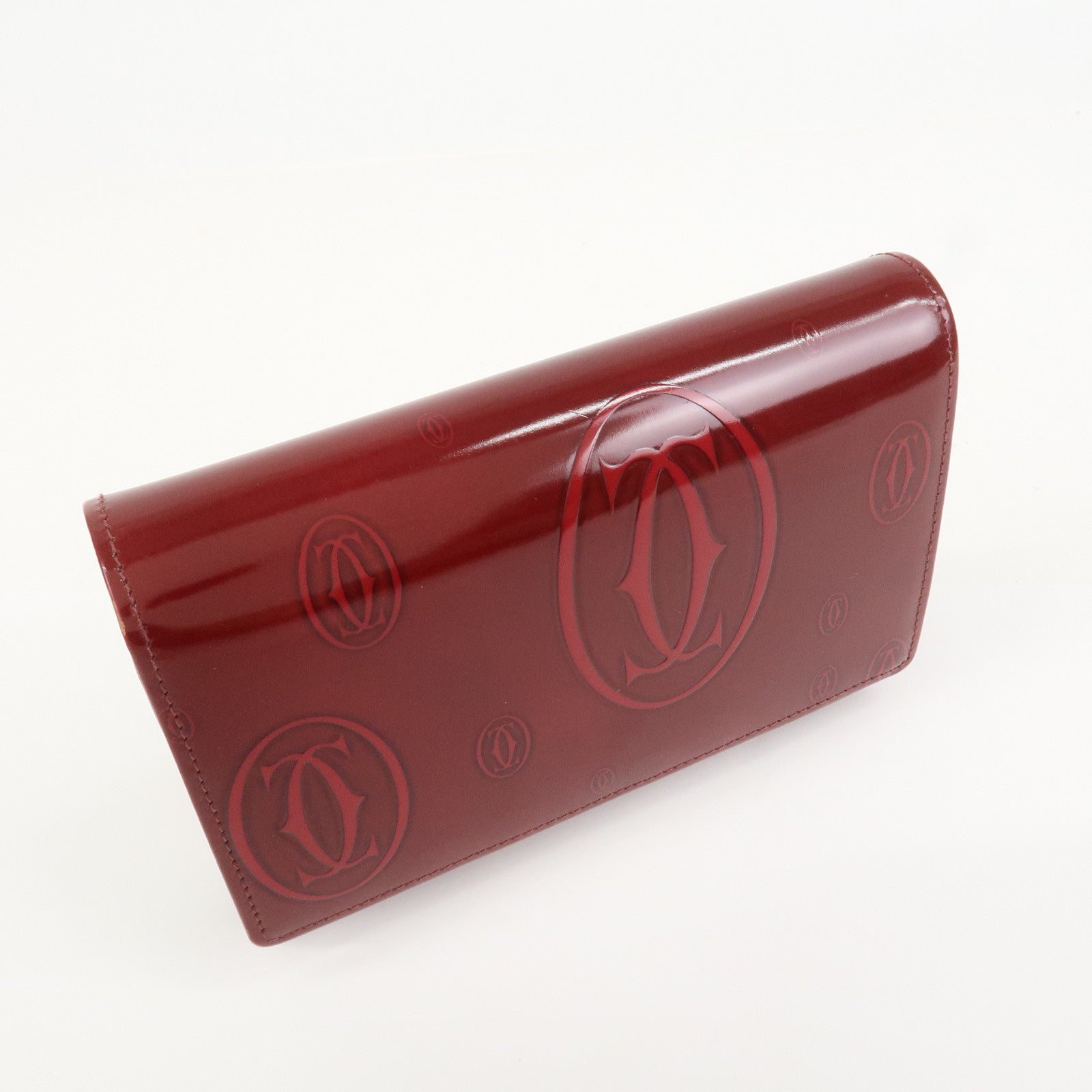 Cartier Happy Birthday Leather Compact Wallet Bordeaux