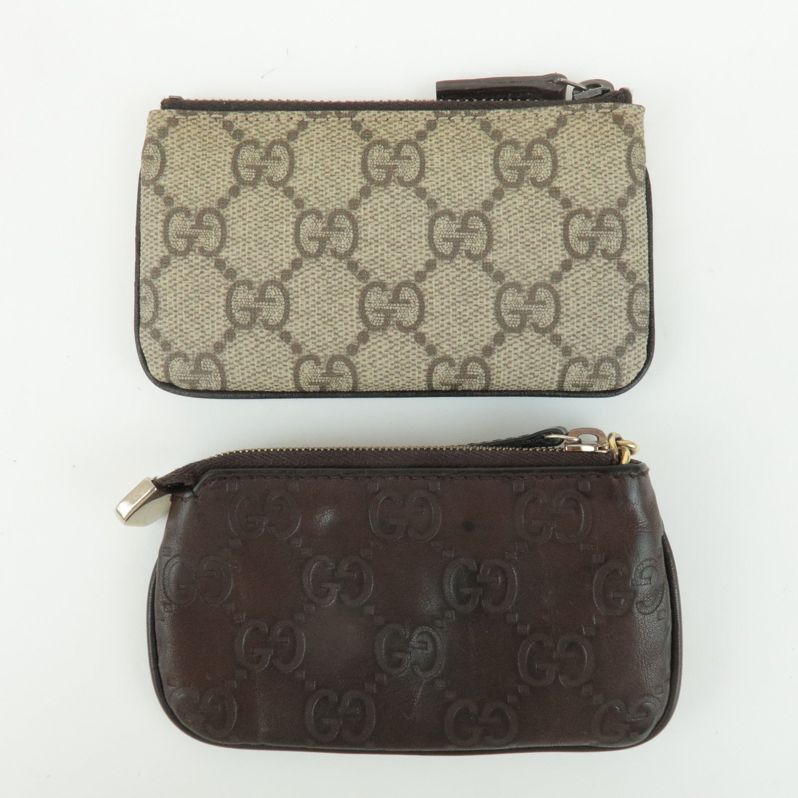 GUCCI Set of 2 Guccissima Leather Canvas Coin Case 233183/131988 Used