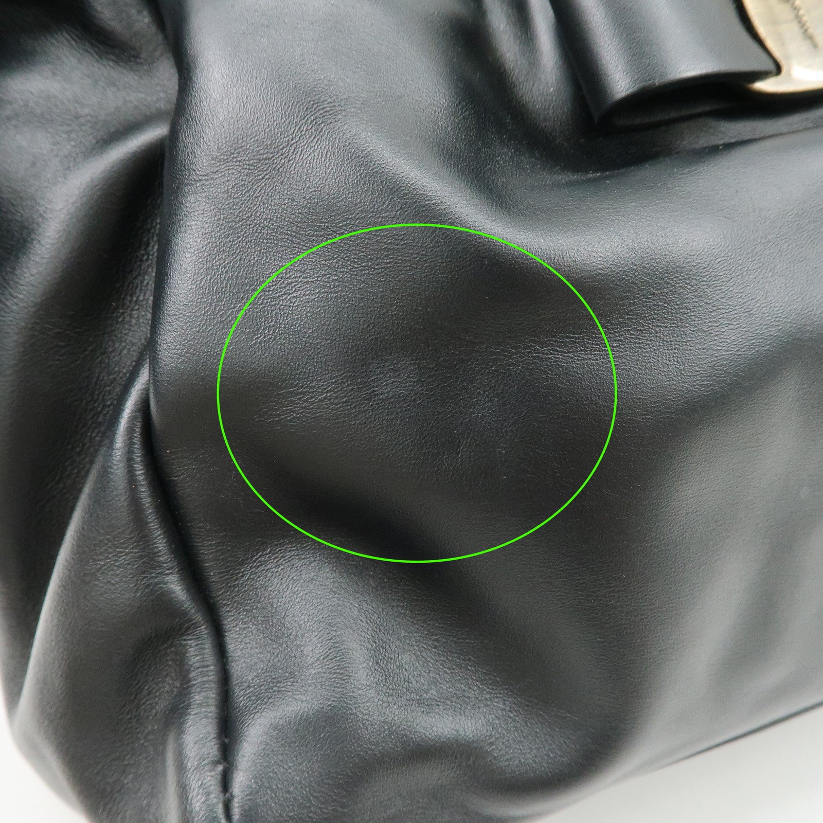 Ferragamo Vara Ribbon Leather 2Way Bag Hand Bag Shoulder Bag Black