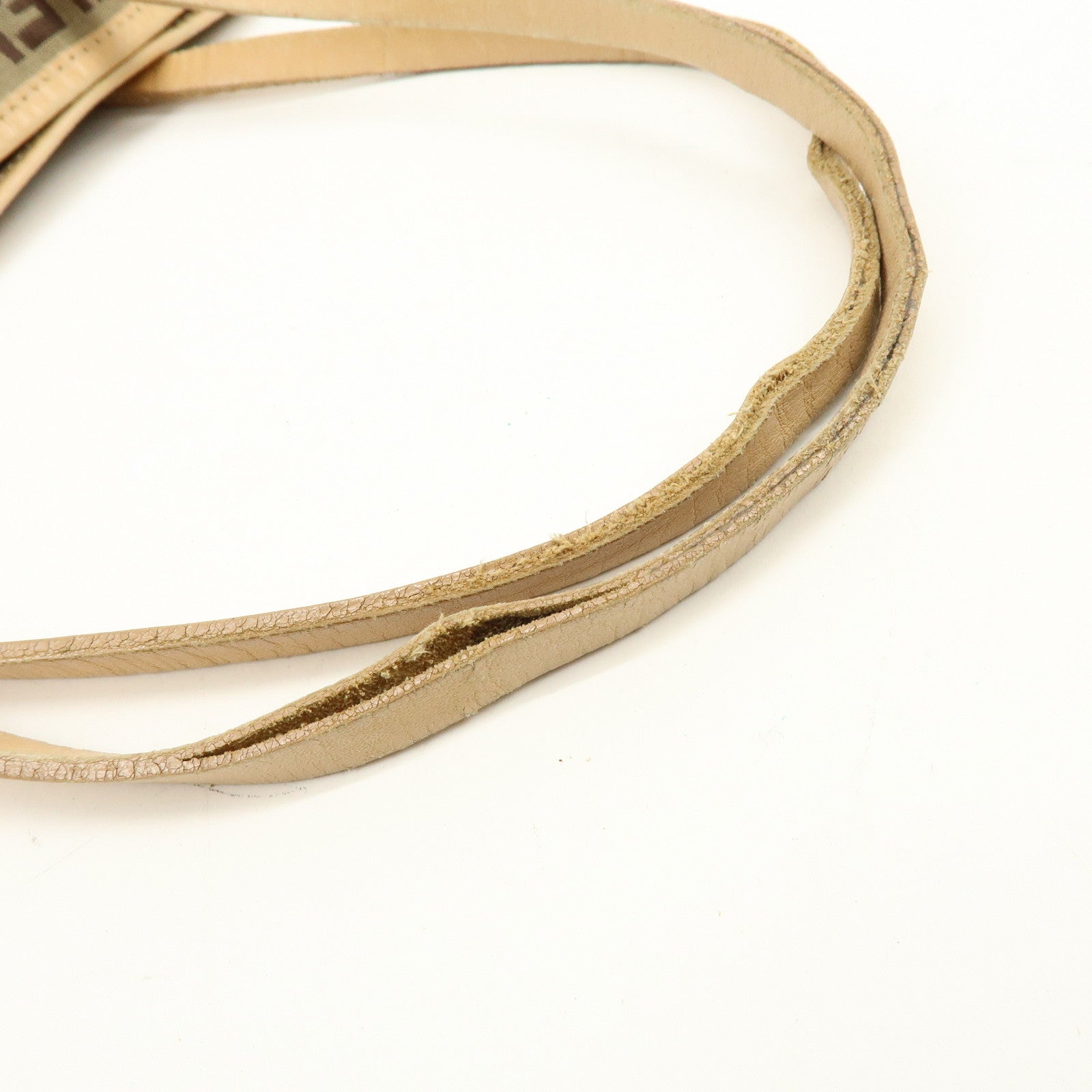 FENDI Zucchino Canvas Tote Bag Shoulder Bag Beige Brown 8BH005