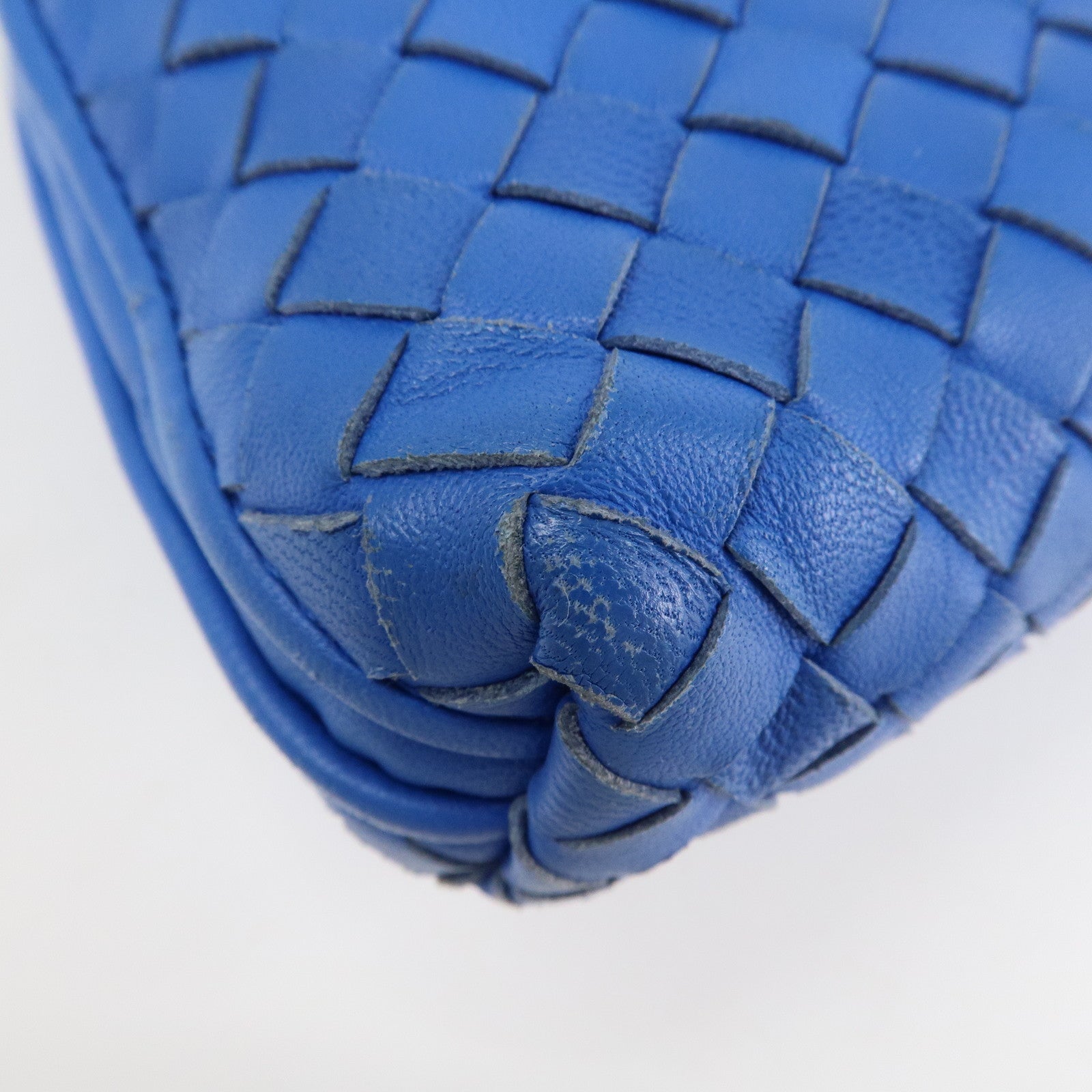 BOTTEGA VENETA Intrecciato Leather Shoulder Bag Blue