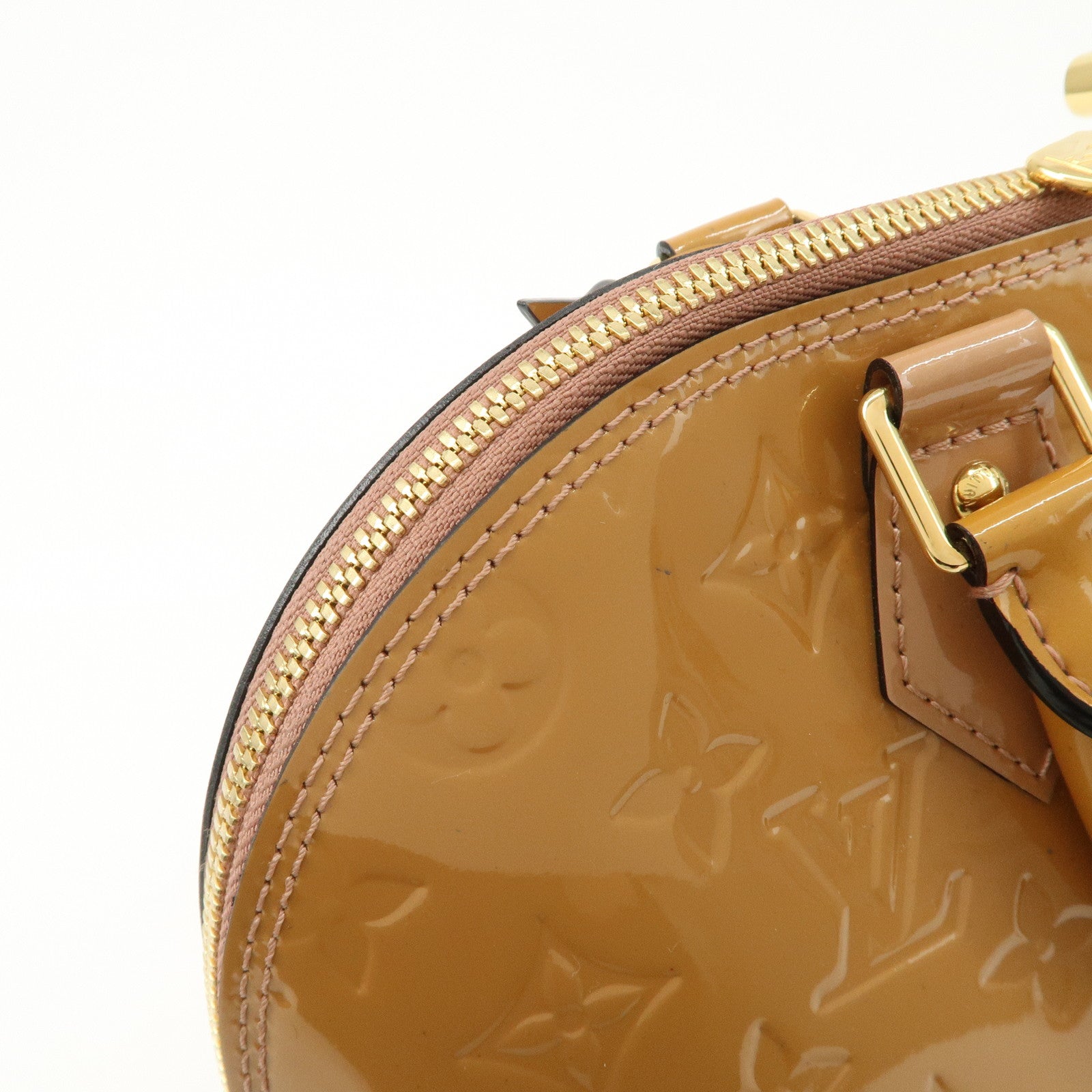 Louis Vuitton Monogram Vernis Alma PM Hand Bag Rose Velours M91583