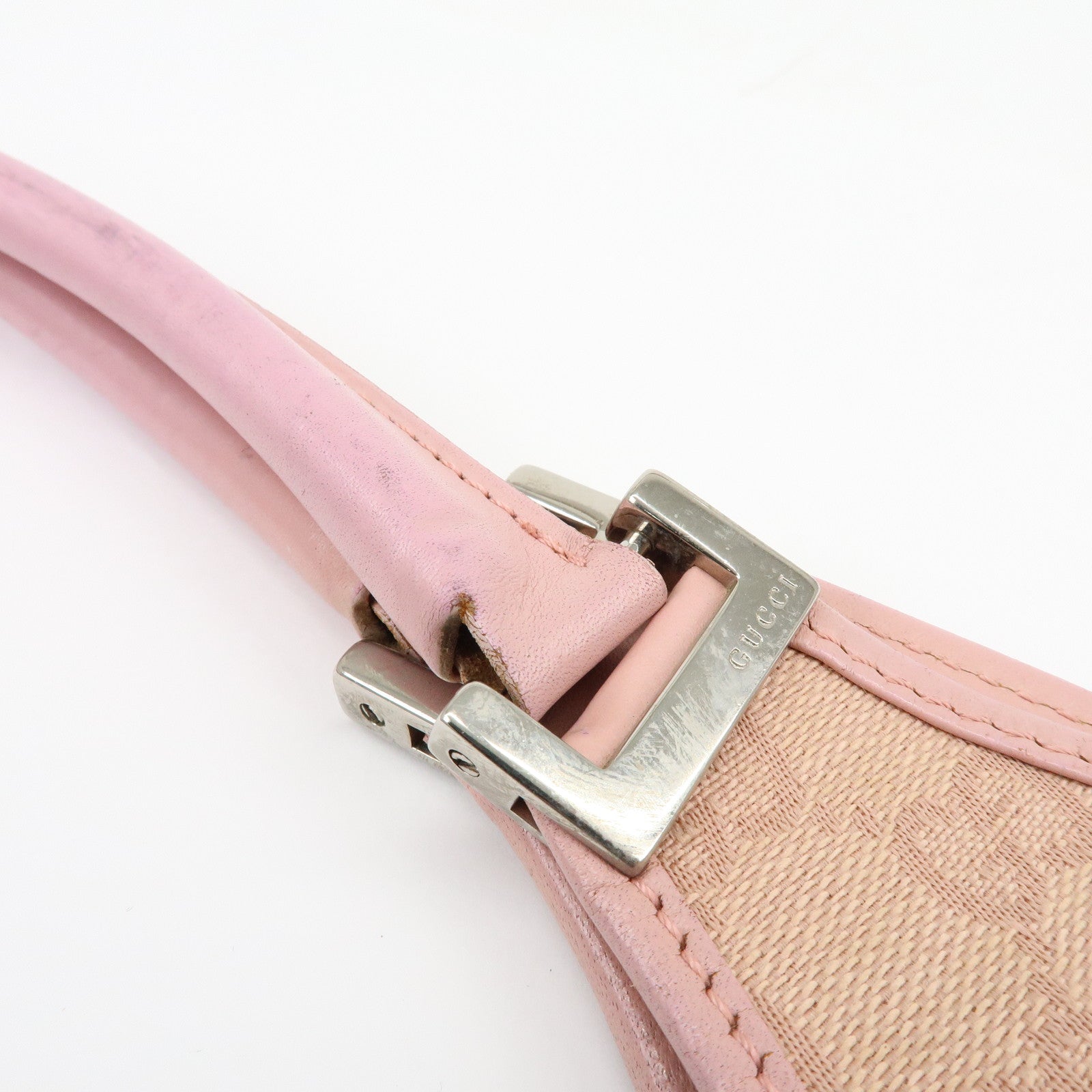 GUCCI Jackie GG Canvas Leather Shoulder Bag Pink 002・1067