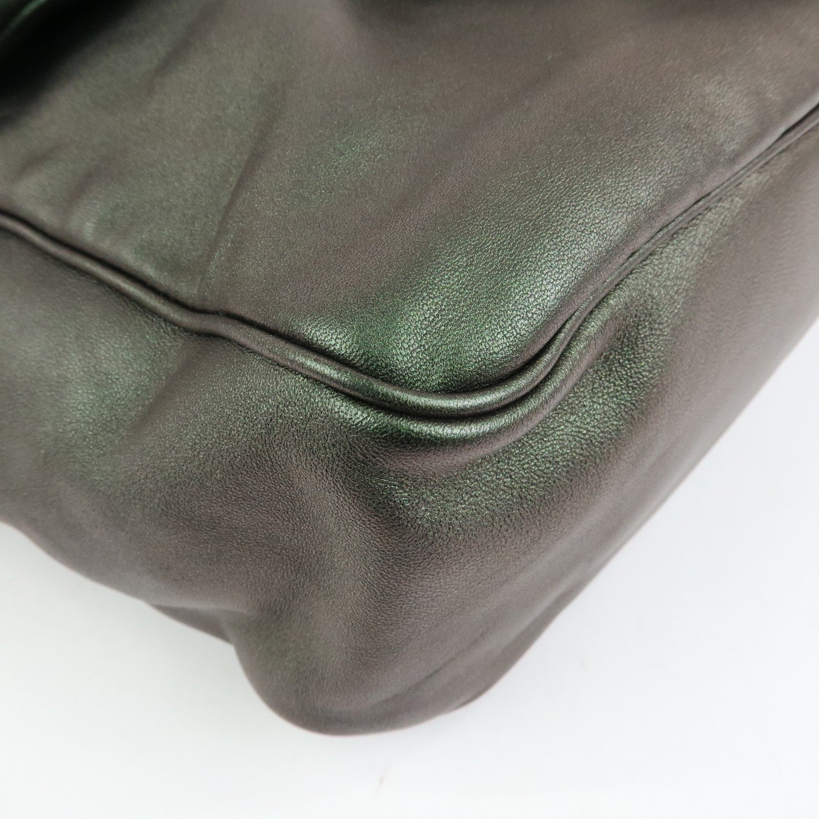 BOTTEGA VENETA Intrecciato Leather Tote Bag Hand Bag Metalic Green