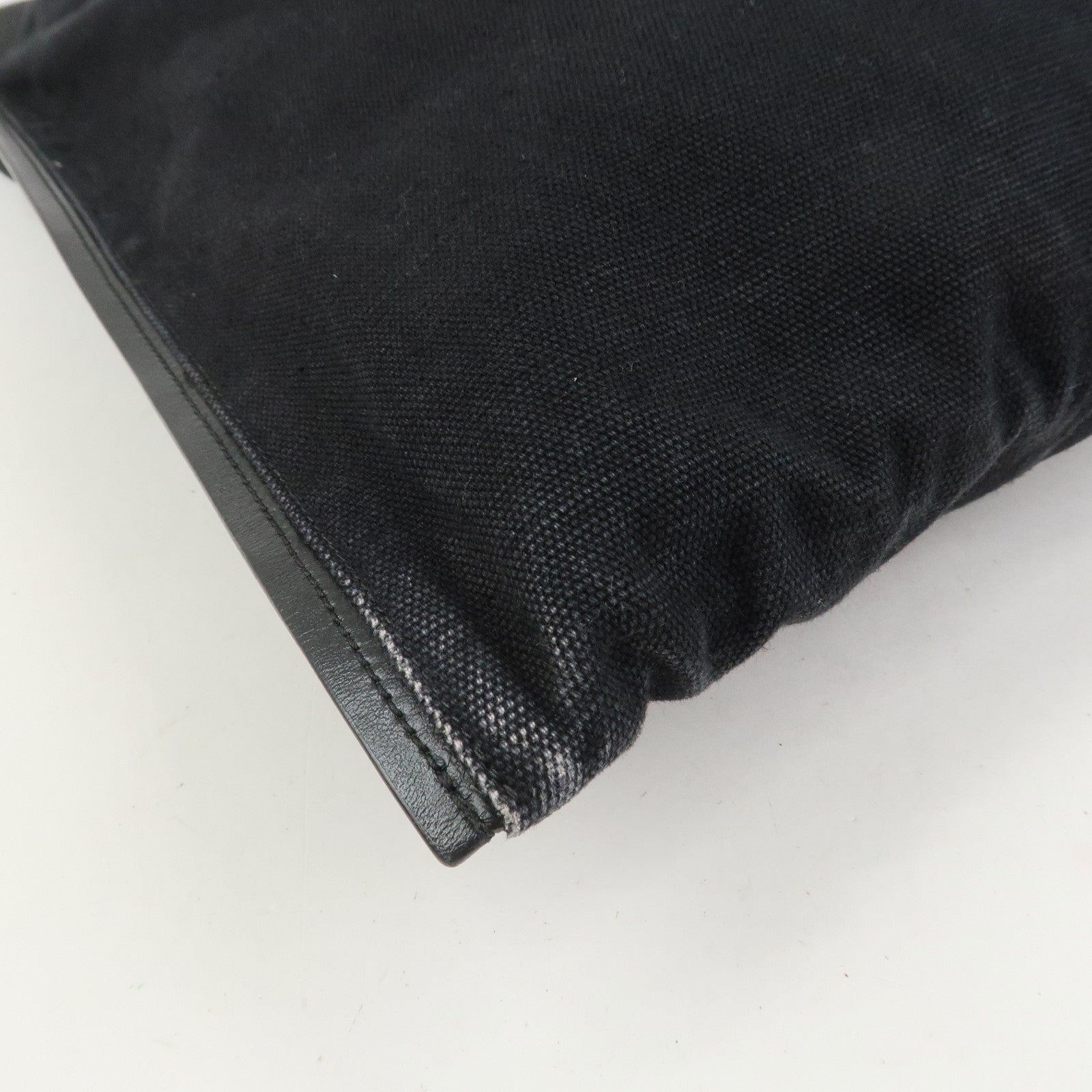 JIL SANDER Canvas Leather Shoulder Bag Crossbody Bag Black