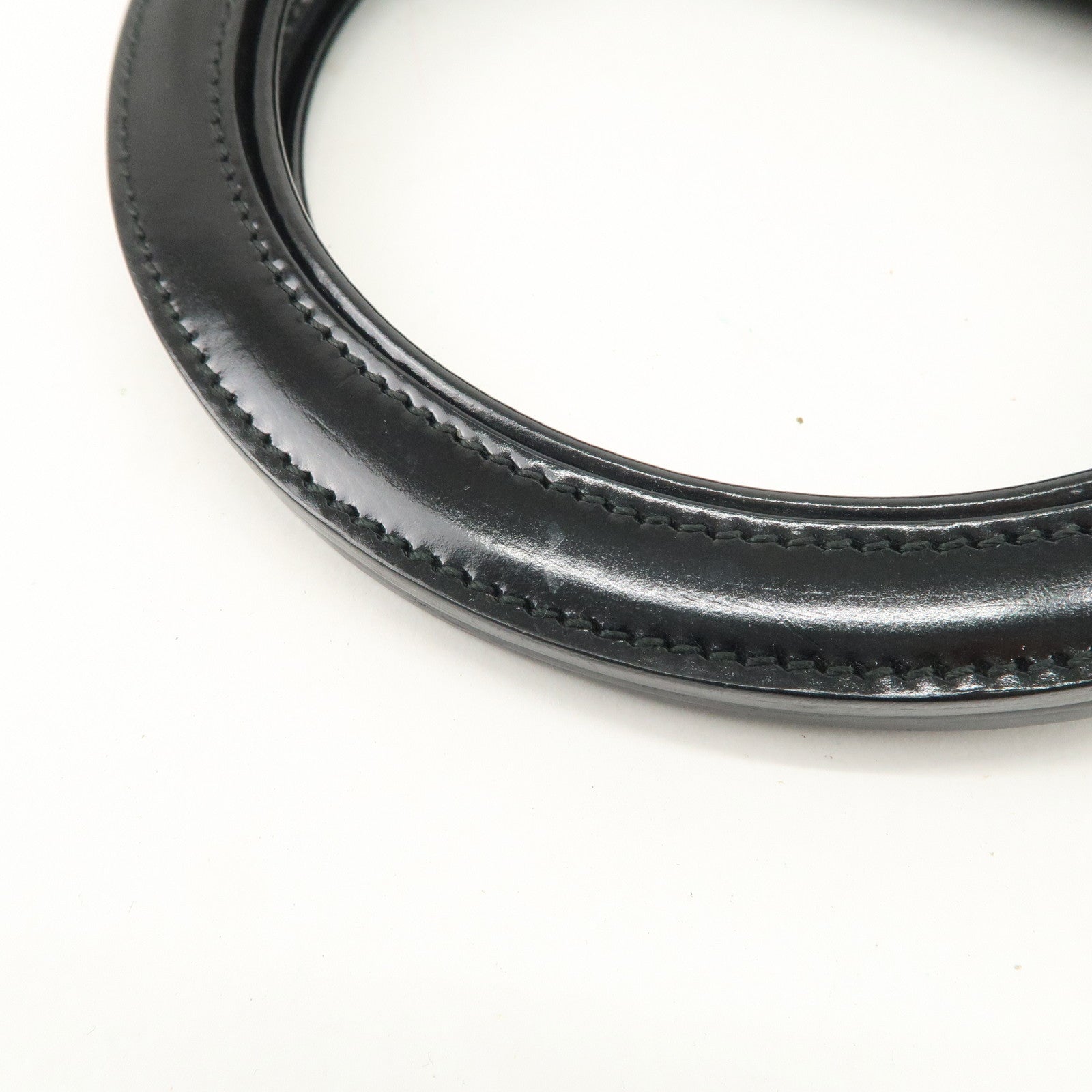 Ferragamo Gancini Leather Hand Bag Black Gold Hardware Used