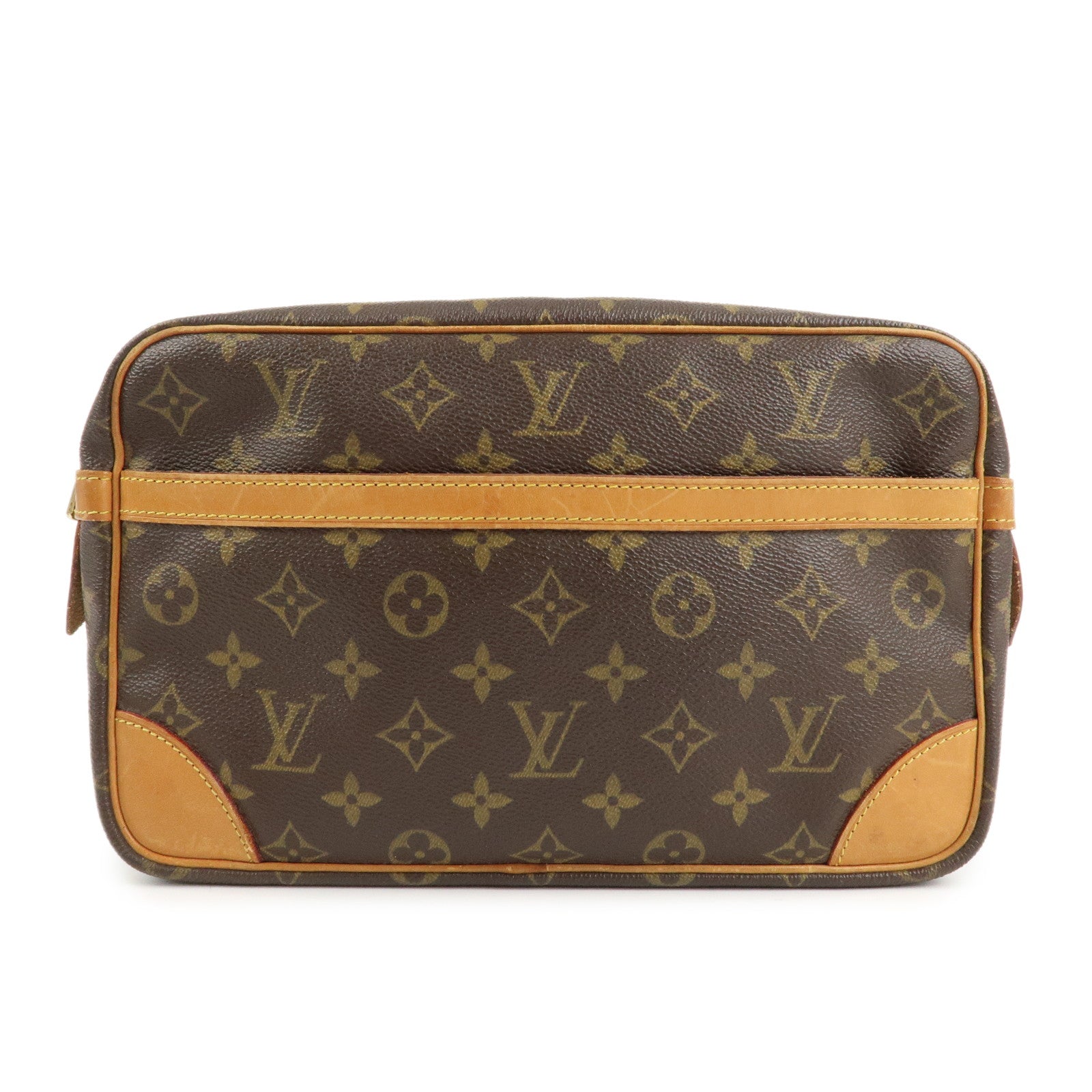 Louis Vuitton Monogram Compiegne 28 Pouch Clutch Bag Brown M51845 Used