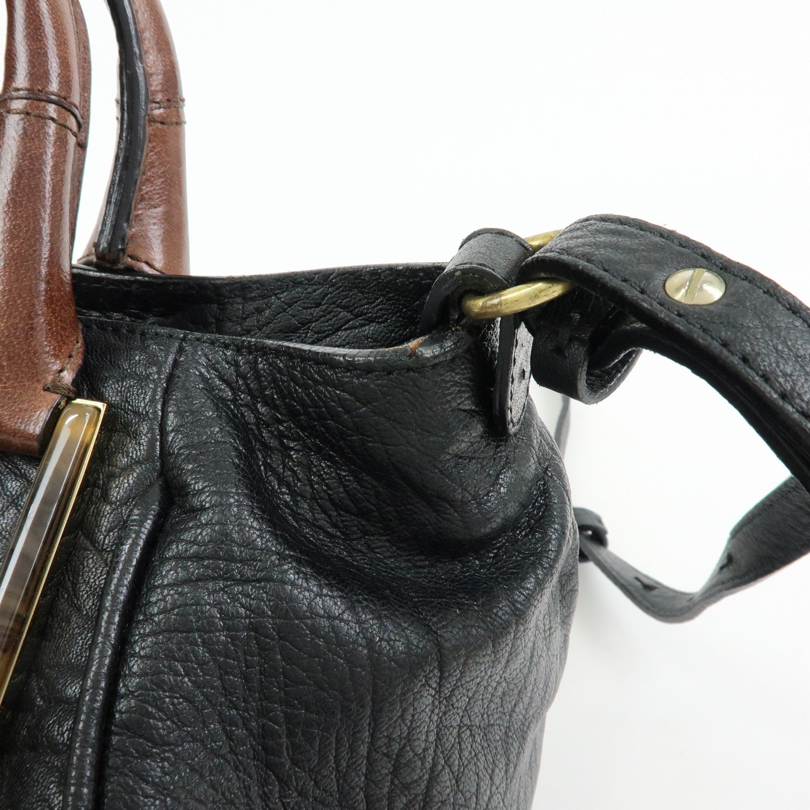 Chloe Etel Leather 2Way Bag Hand Bag Shoulder Bag Black