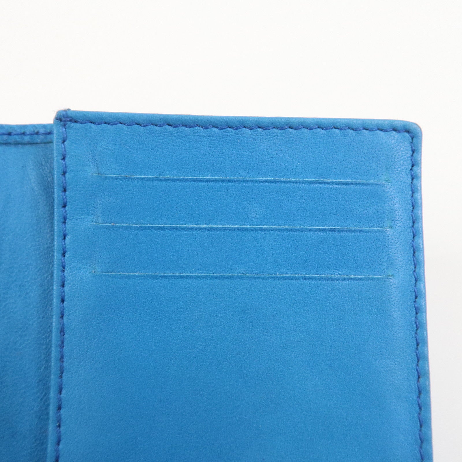 CHANEL COCO Mark Caviarskin Card Case Card Holder Blue
