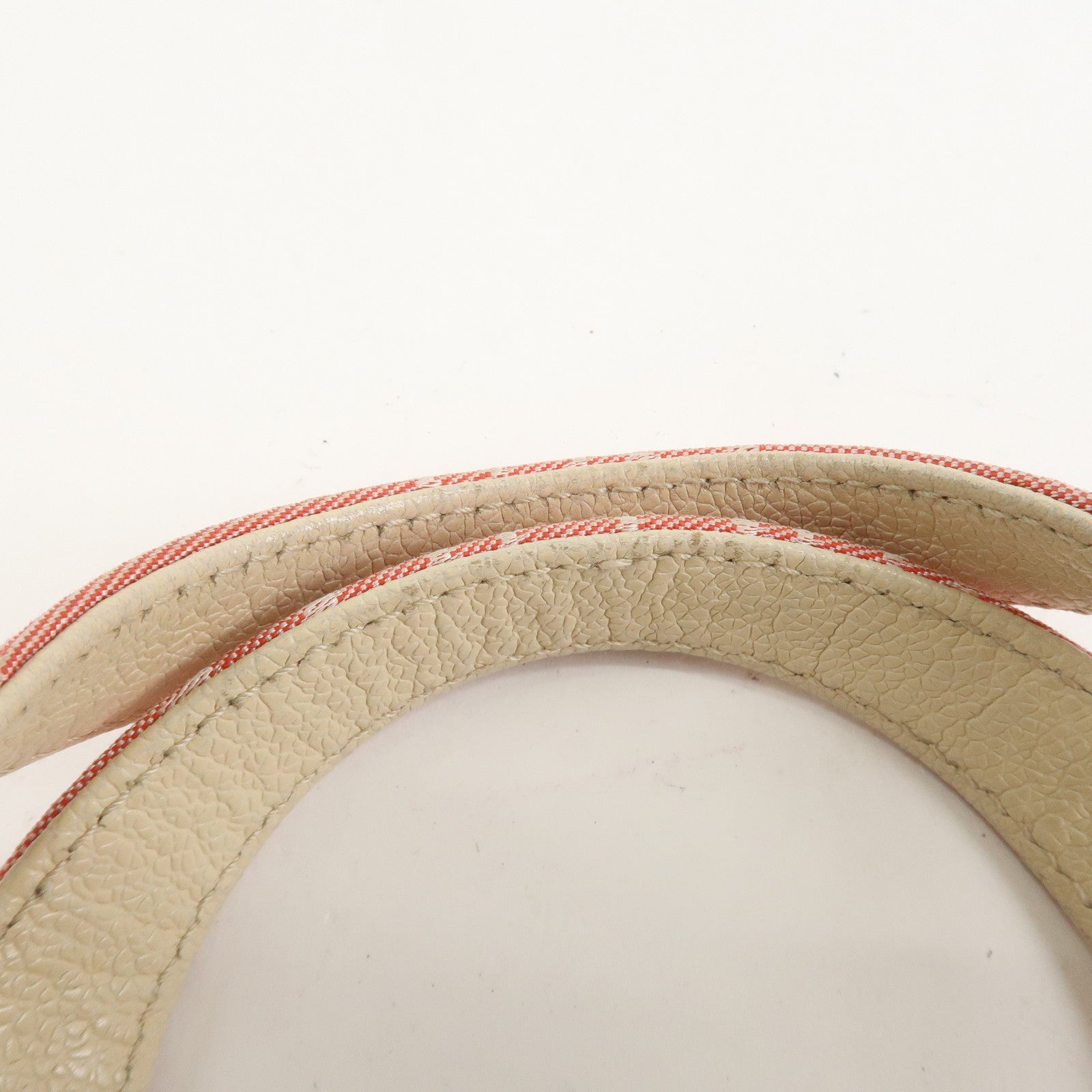 BVLGARI Logo Mania Canvas Leather Hand Bag Pink Ivory