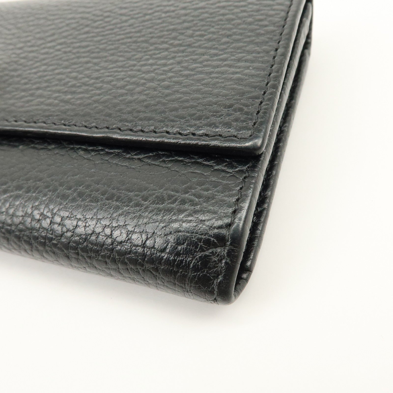 GUCCI GG Marmont Leather Long Wallet Black 456116