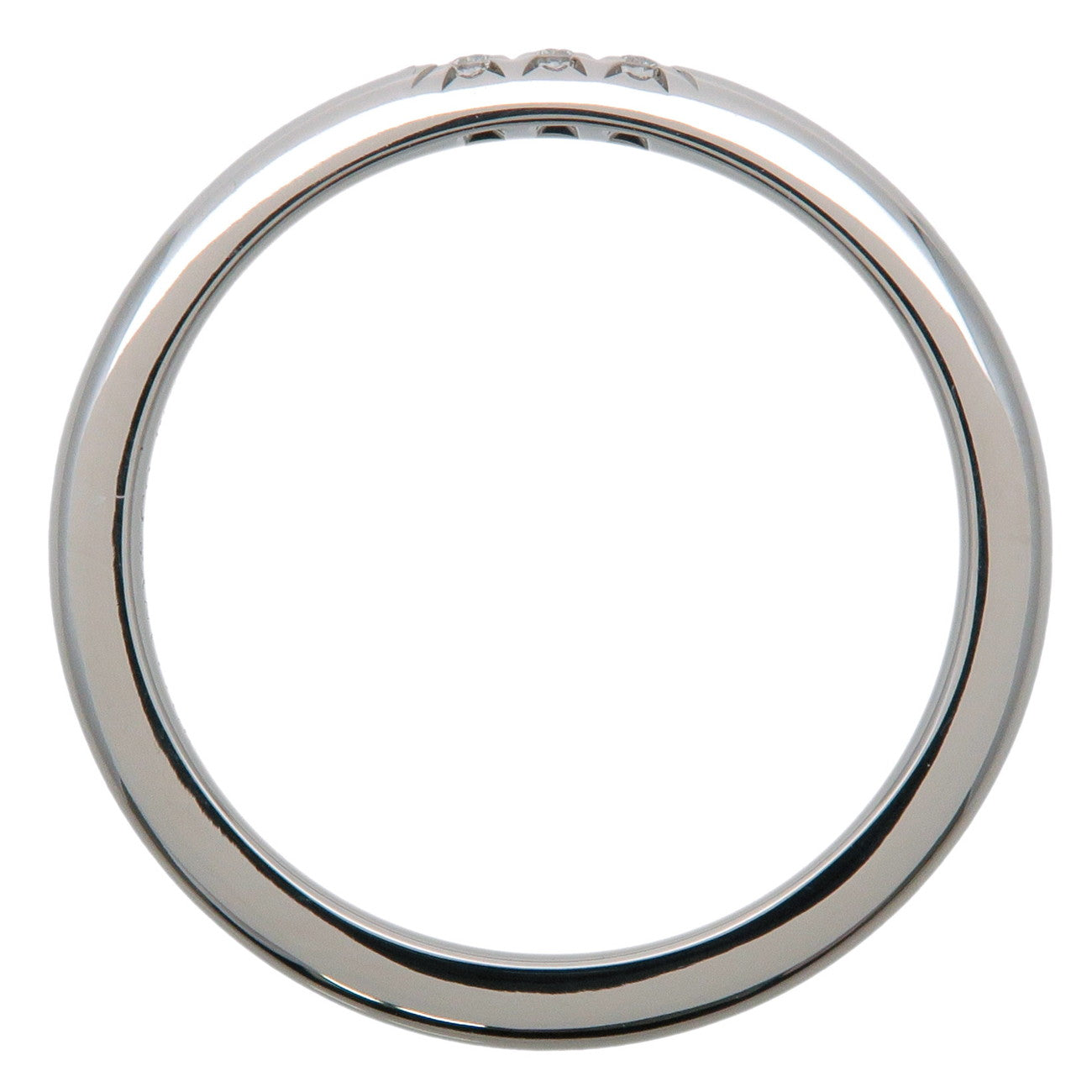 Tiffany & Co Classic Band 3P Diamond Ring PT950 #8 Platinum