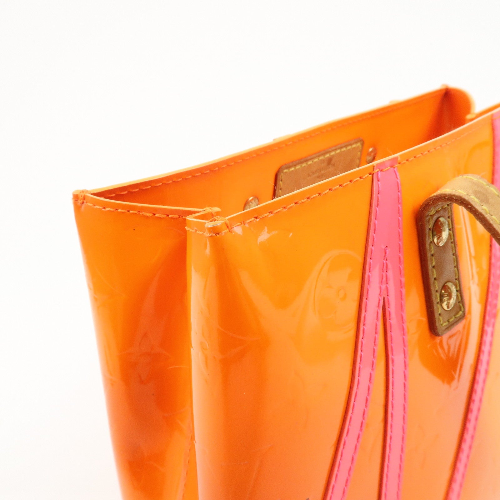 Louis Vuitton Monogram Vernis Leather Lead PM Hand Bag Orange