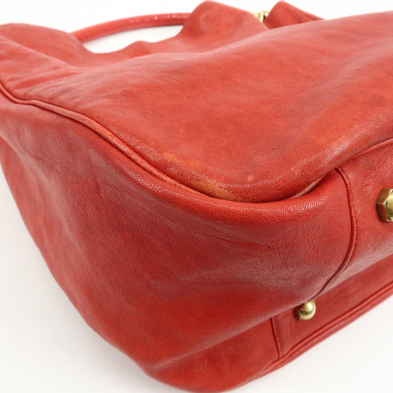 Saint Laurent Paris Roadie Leather Shoulder Bag Red 228840