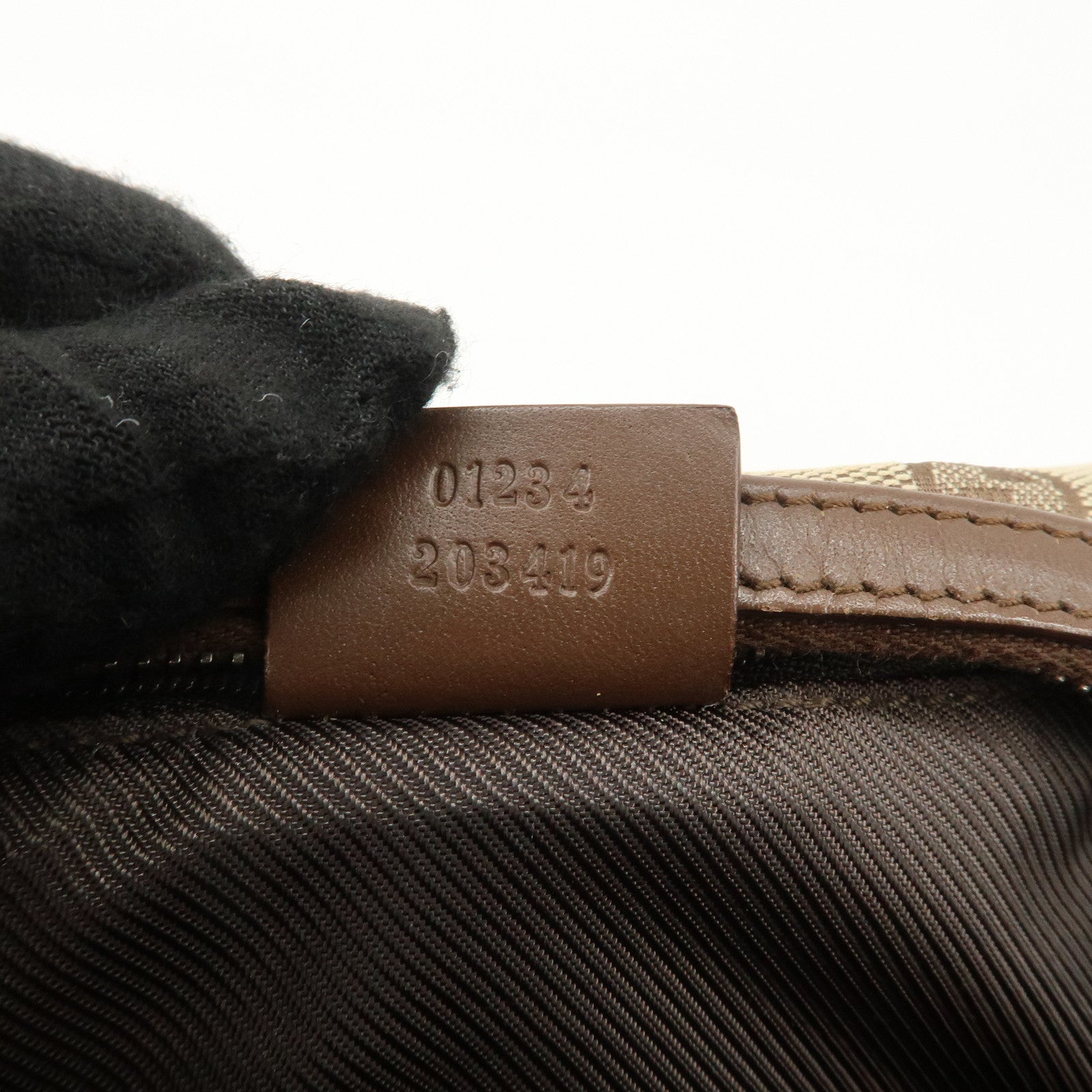 GUCCI GG Canvas Leather Shoulder Bag Beige Brown 203419 Used