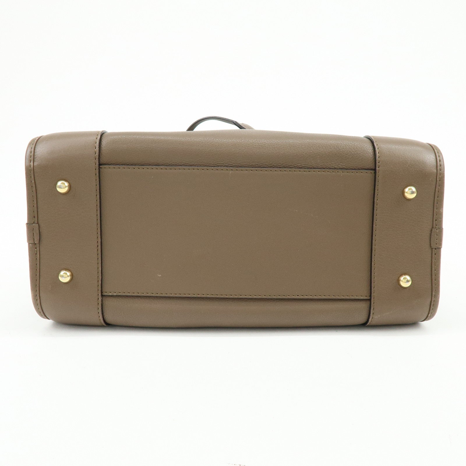 LOEWE Anagram Amazona 28 Leather Hand Bag Boston Bag Brown