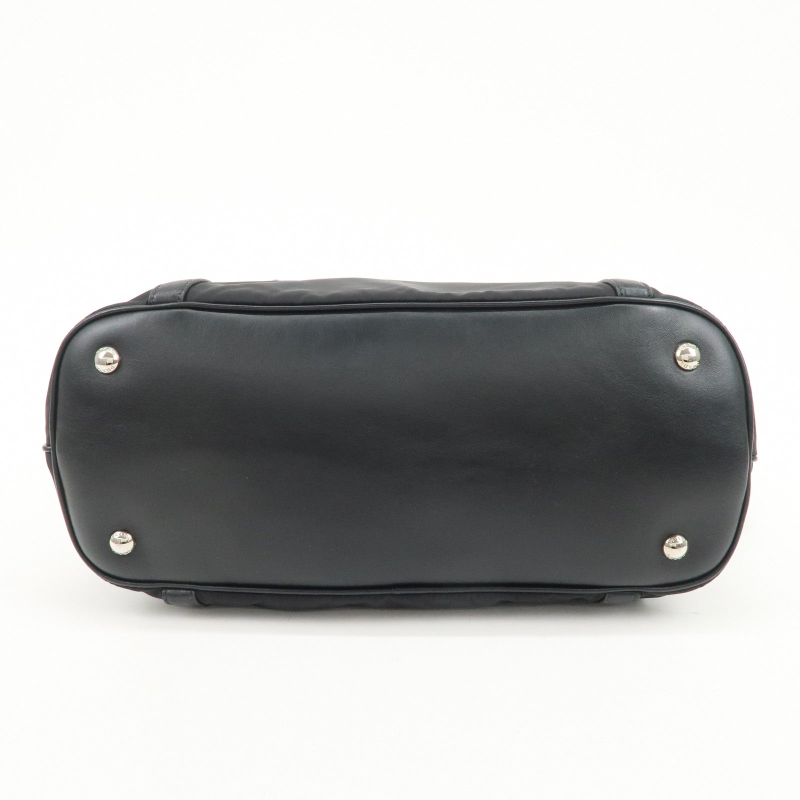 PRADA Nylon Leather 2Way Bag Hand Bag Shoulder Bag Black 1BB912