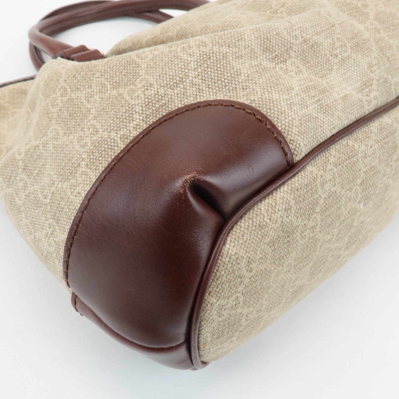 GUCCI Sukey GG Canvas Leather 2Way Bag Hand Bag Beige Brown 247902 Used