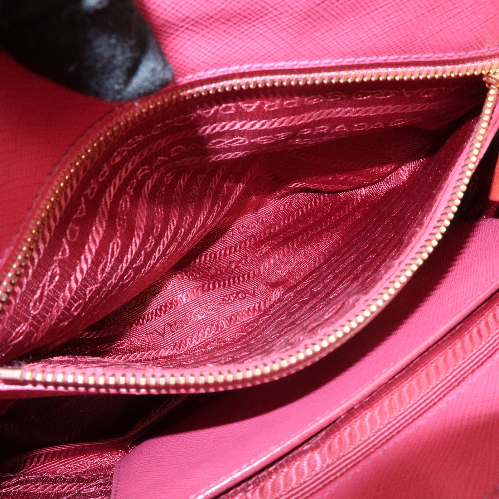 PRADA Triangle Logo Saffiano Leather 2Way Bag Hand Bag Pink BN1801